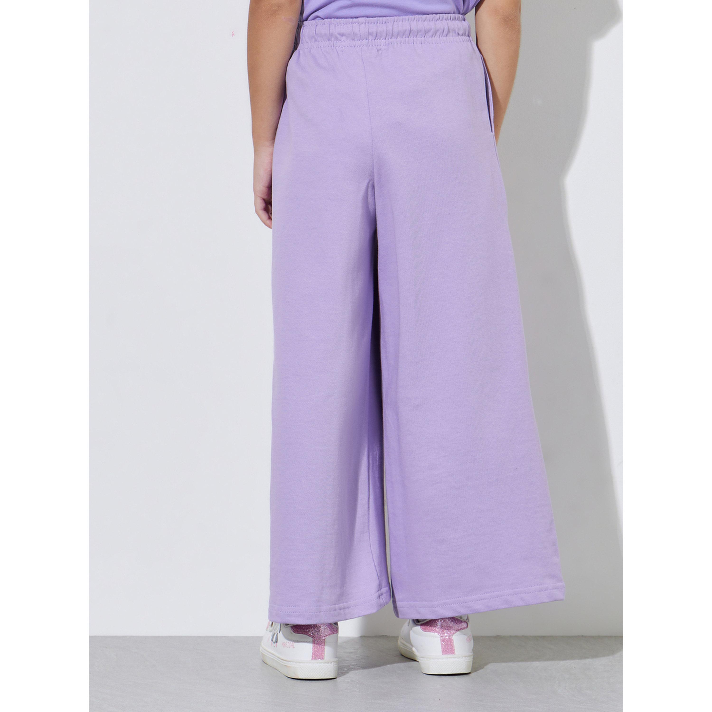 Styli Girls Lilac Bunny print Wide Leg Joggers-girls-clothing-bottoms-joggersandtrackpants-image-3
