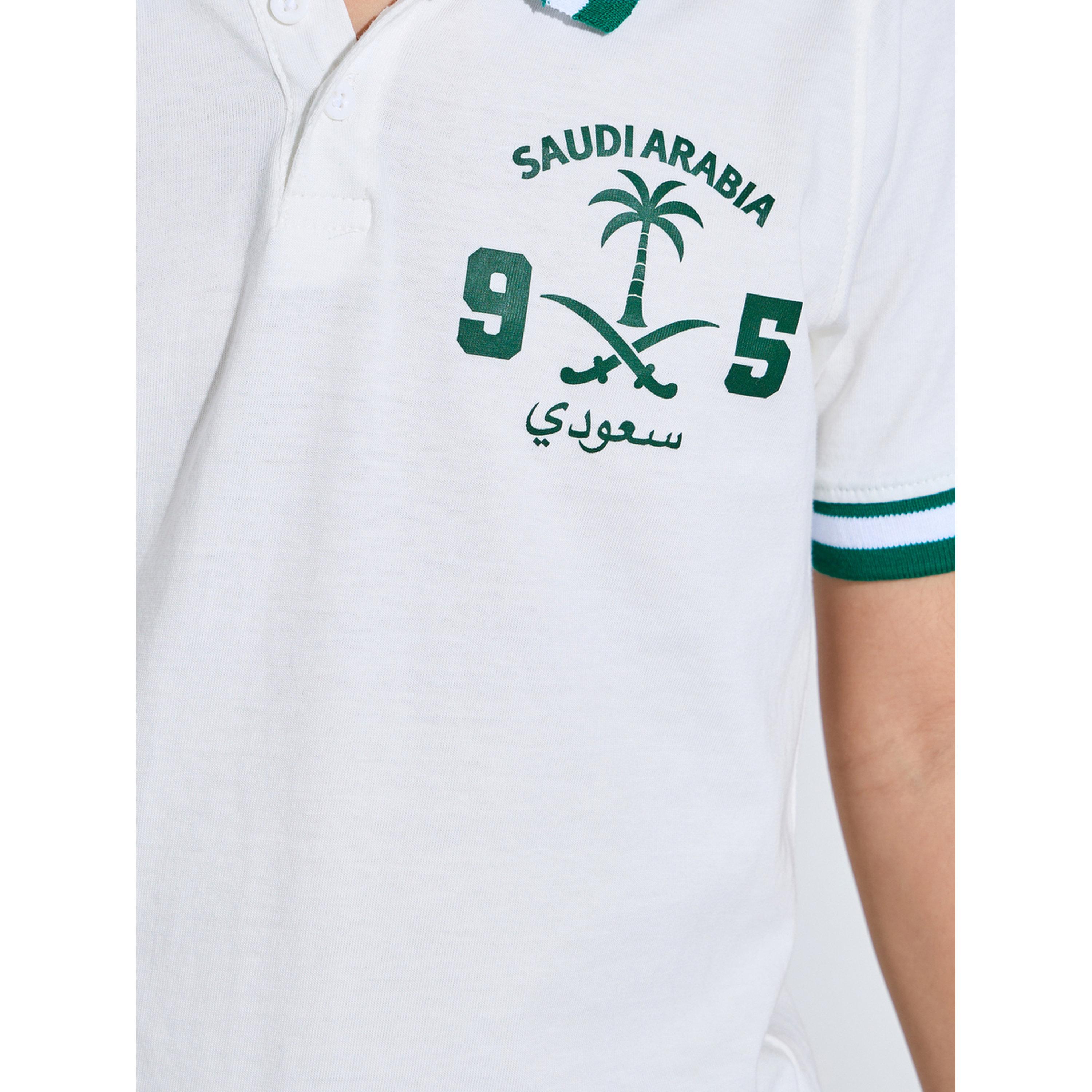 Styli Teen Boys KSA National Day Print Polo T-Shirt and Joggers Set-boys-clothing-setsandcoords-image-5