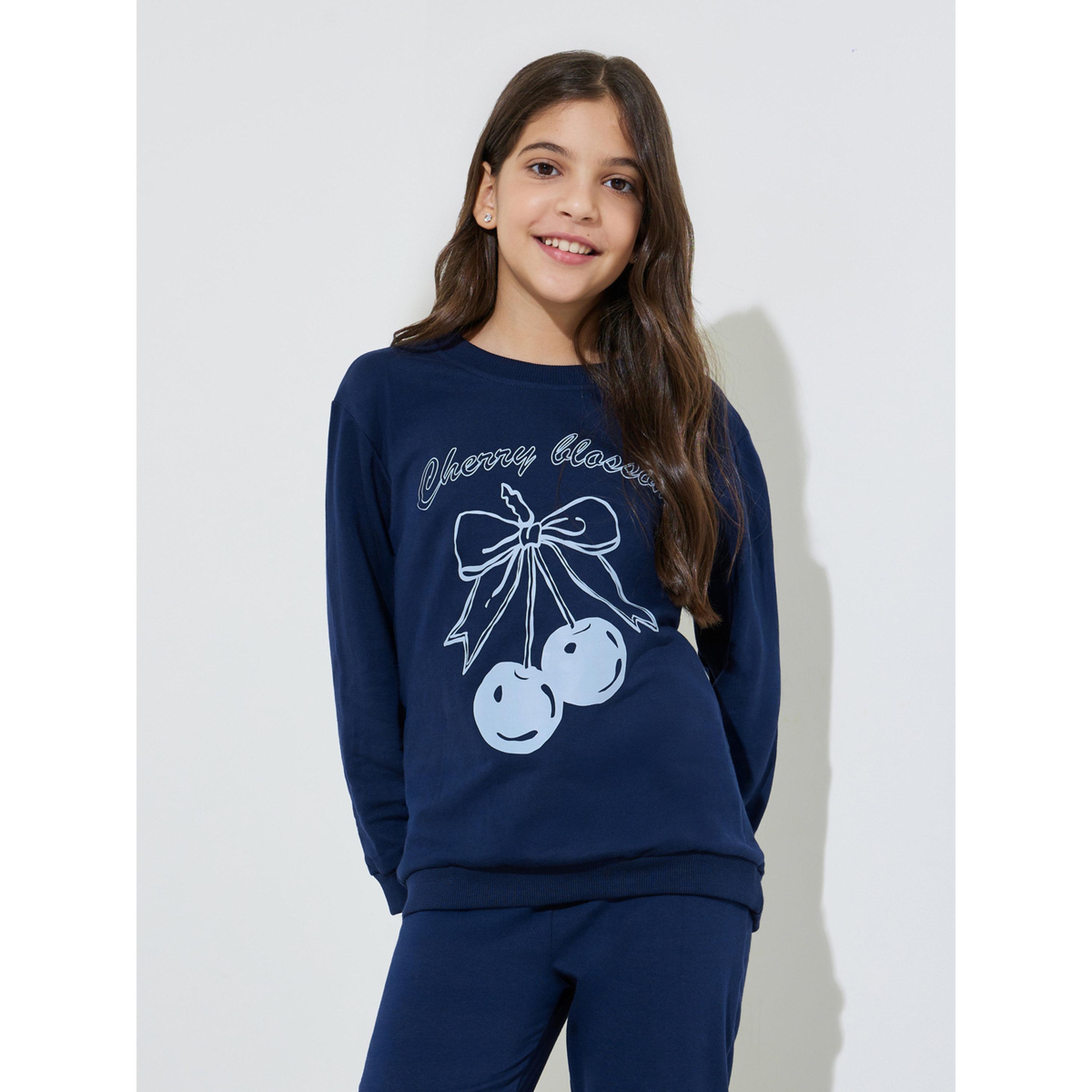 مجموعة من ليقنز واسع وسويت شيرت بطبعة جرافيك للبنات الكبار-girls-clothing-setsandcoords-image-3