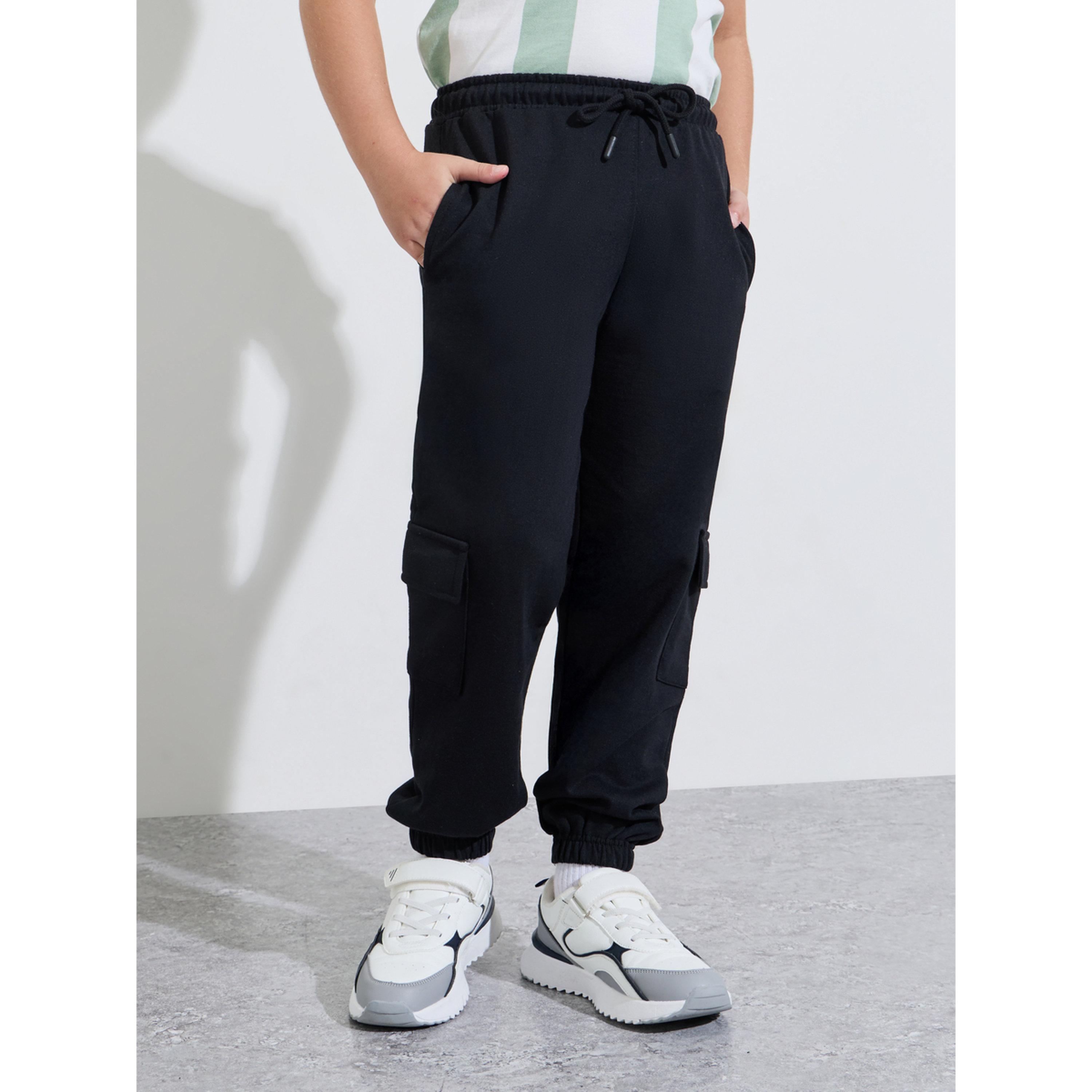 طقم من جوغر كارغو وتيشيرت بولو واسع مخطط للأولاد المراهقين-boys-clothing-setsandcoords-image-5