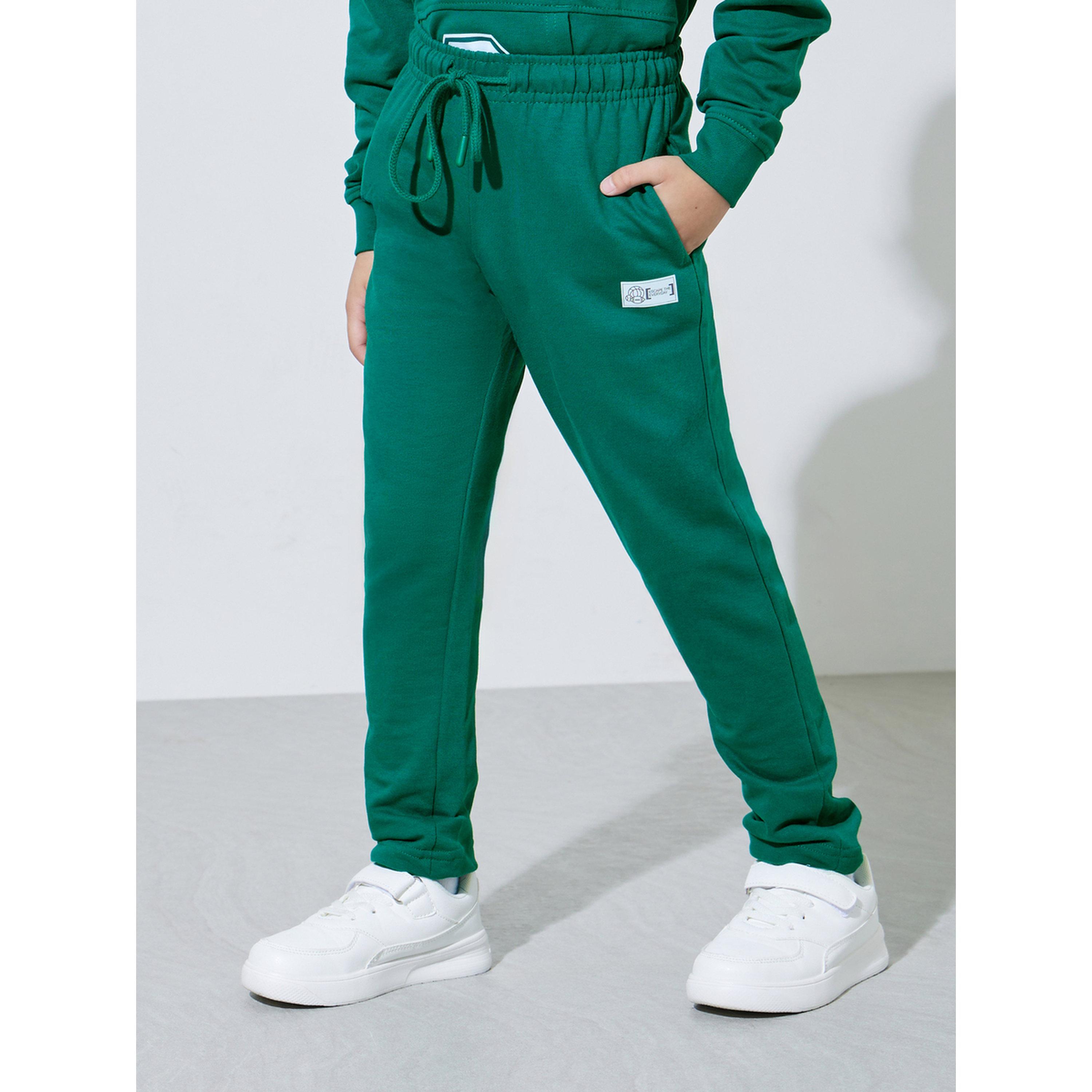 مجموعة من بنطال جوغر وسويت شيرت بمحواة وطبعة جرافيك للأولاد باللون الأخضر الداكن-boys-clothing-setsandcoords-image-4
