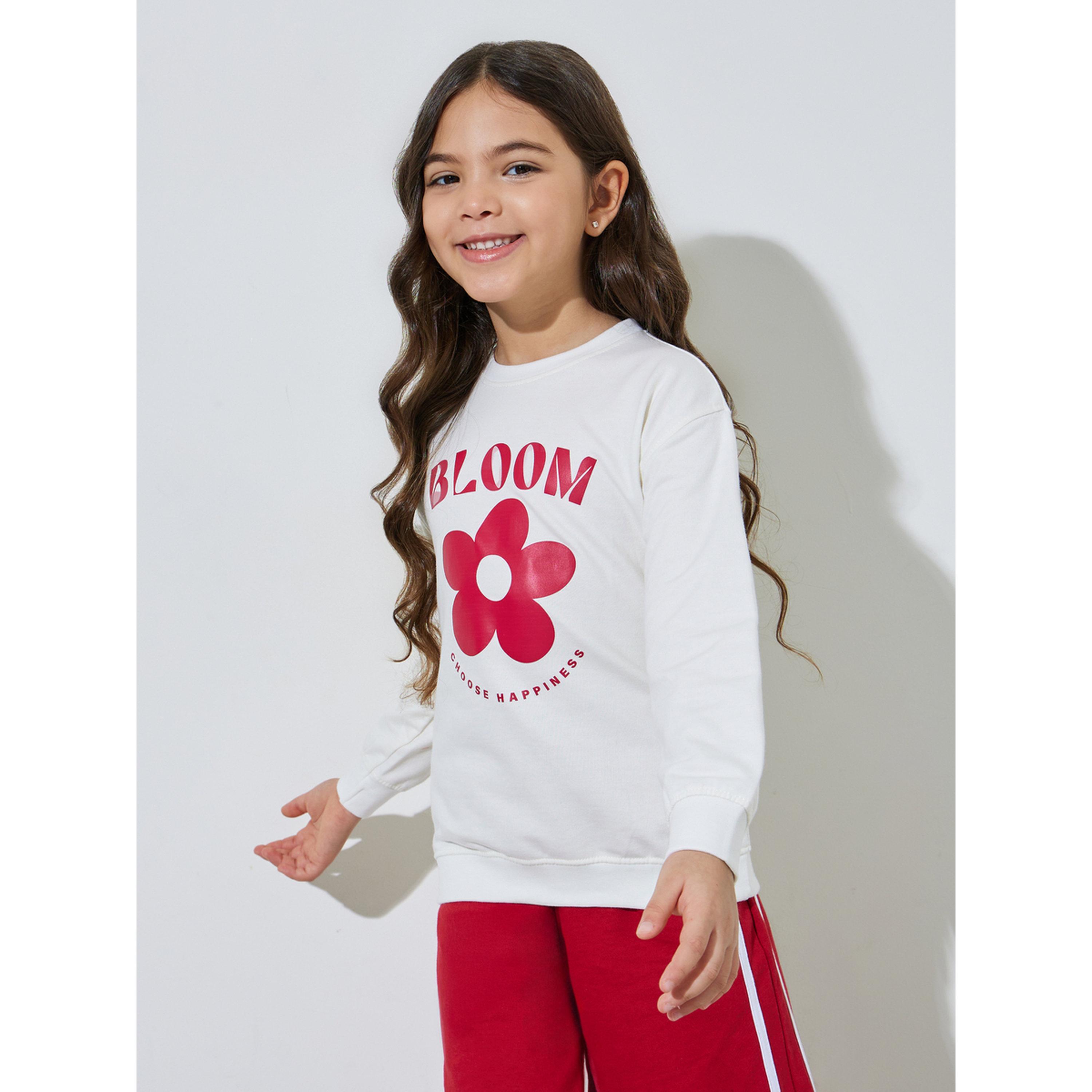 مجموعة من بنطال جوغر بأشرطة جانبية وسويت شيرت بطبعة جرافيك للبنات-girls-clothing-setsandcoords-image-2