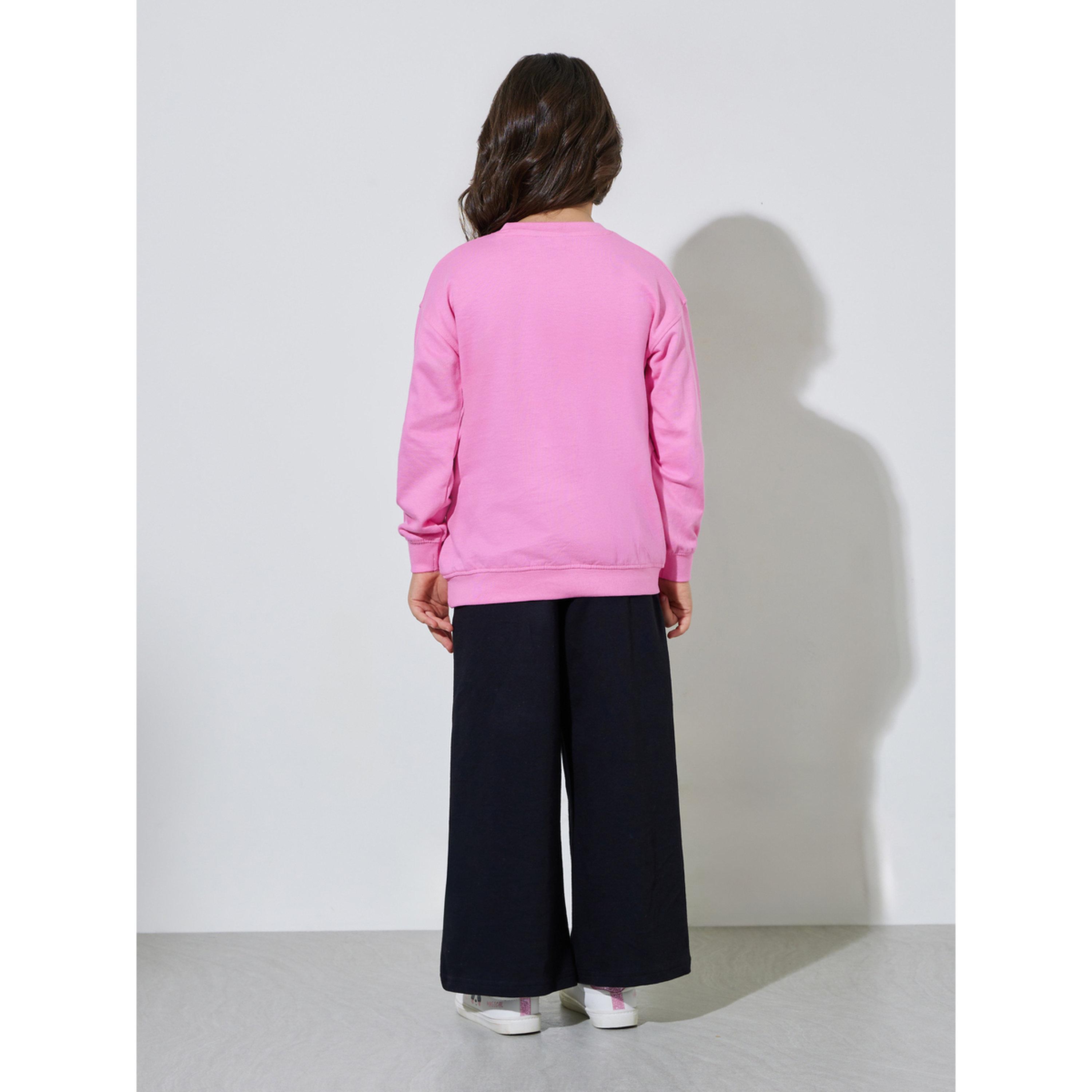 مجموعة من بنطال جوغر وسويت شيرت بطبعة جرافيك للبنات-girls-clothing-setsandcoords-image-2