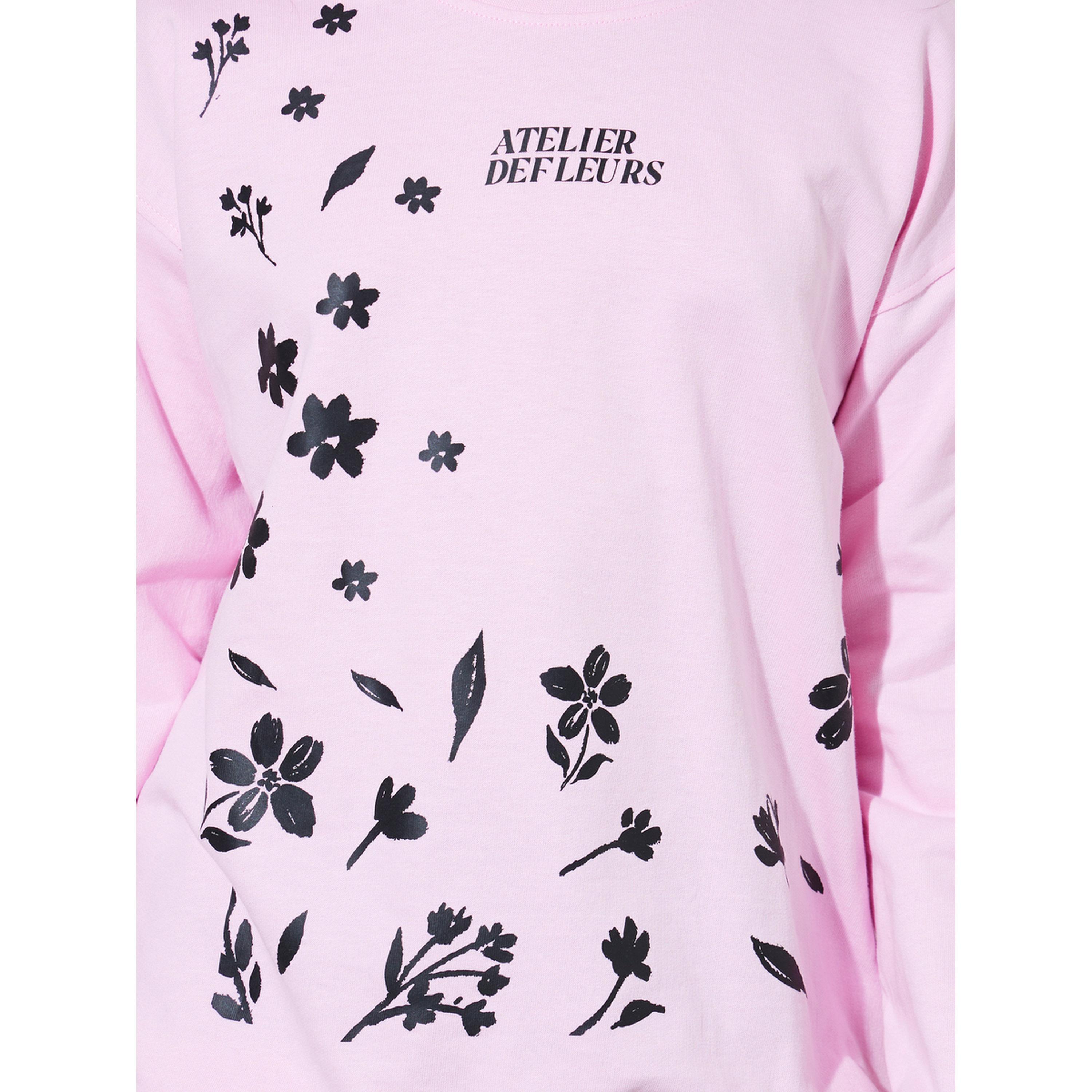 مجموعة من بنطال جوغر بأرجل واسعة وسويت شيرت بطبعة جرافيك للبنات الكبار-girls-clothing-setsandcoords-image-5