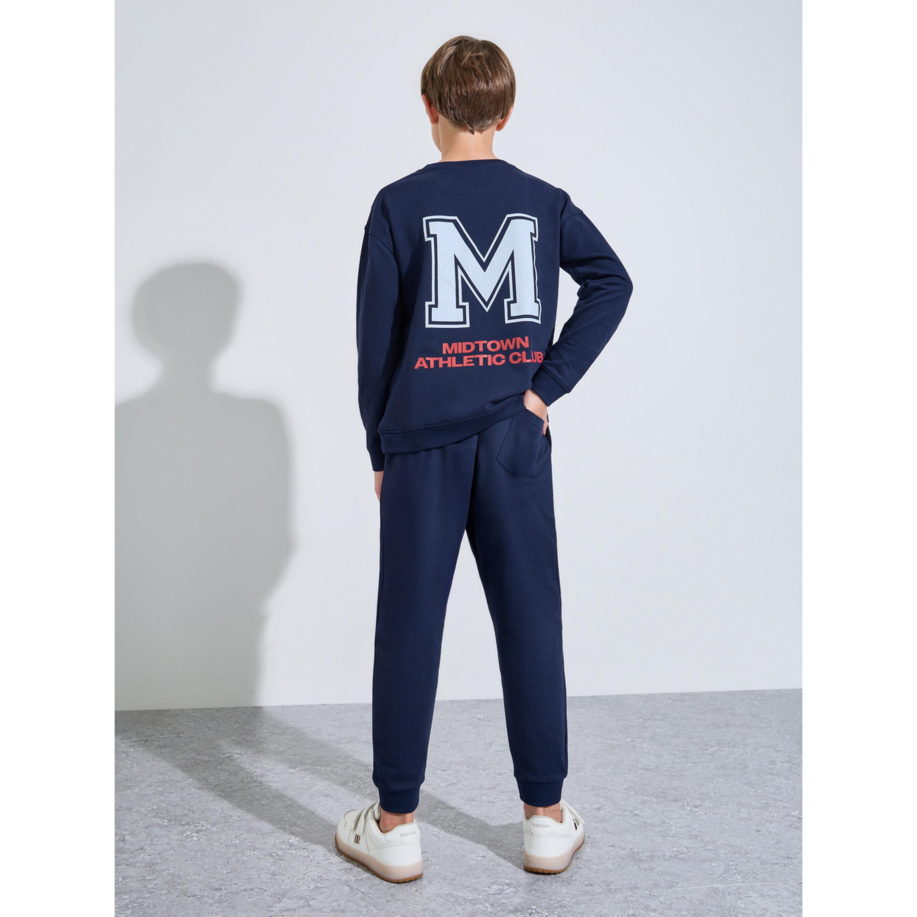 مجموعة من بنطال جوغر وسويت شيرت بطبعة جرافيك للأولاد باللون الكحلي-boys-clothing-setsandcoords-image-2