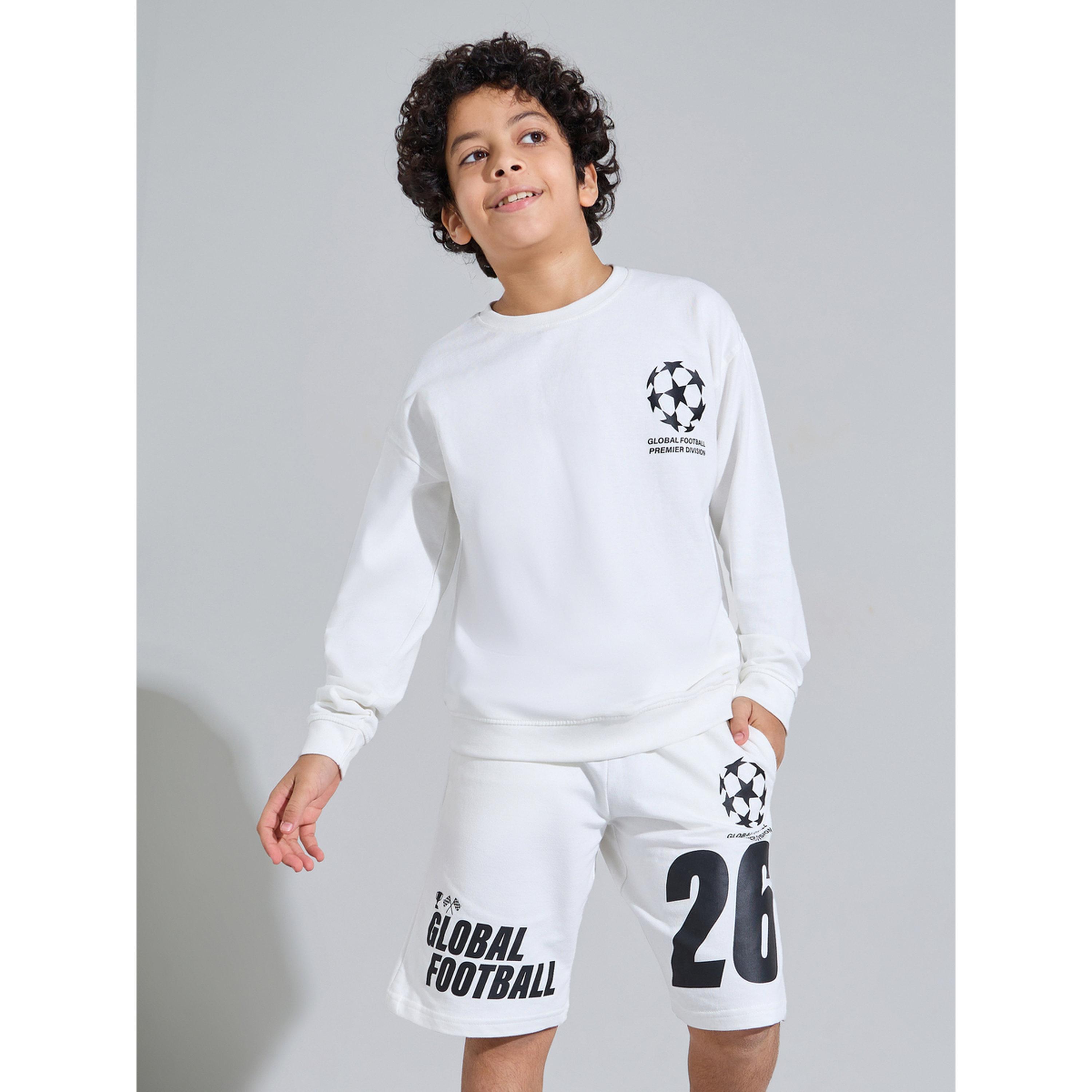 مجموعة من شورت وسويت شيرت بأكمام طويلة وطبعة جرافيك للأولاد-boys-clothing-setsandcoords-image-1