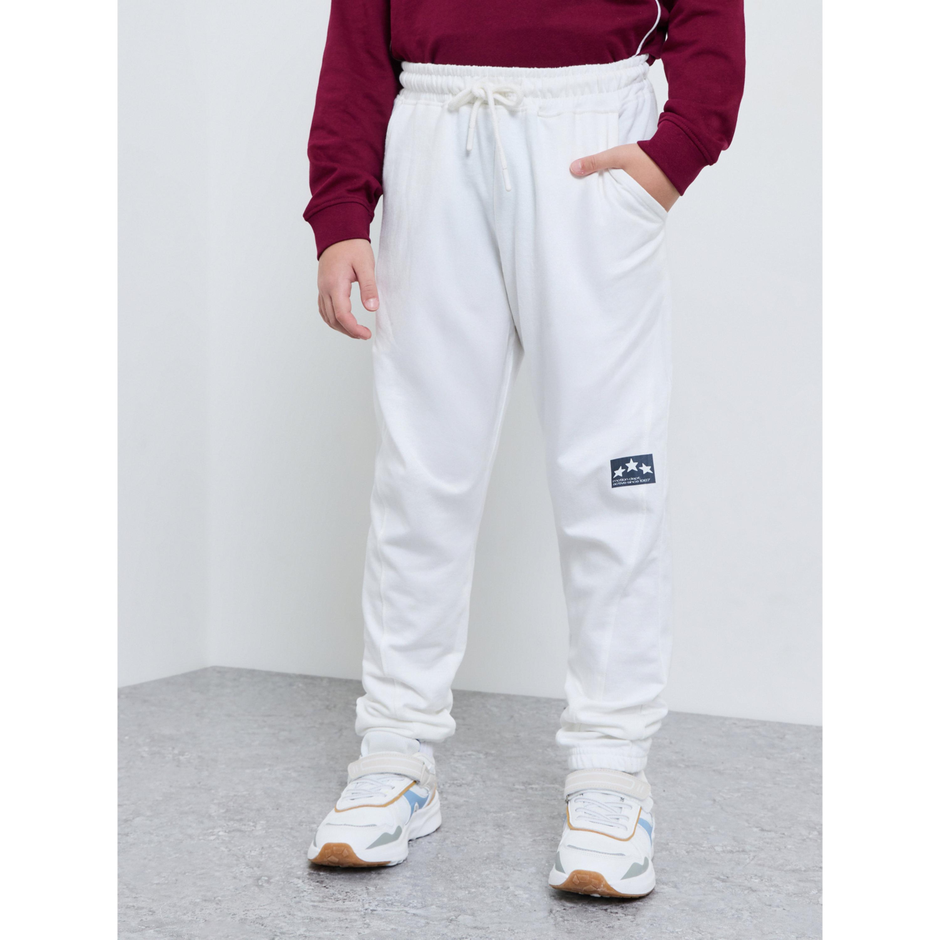 طقم من جوغر أبيض وسويت شيرت بولو مطبوع بورجوندي للأولاد المراهقين-boys-clothing-setsandcoords-image-4