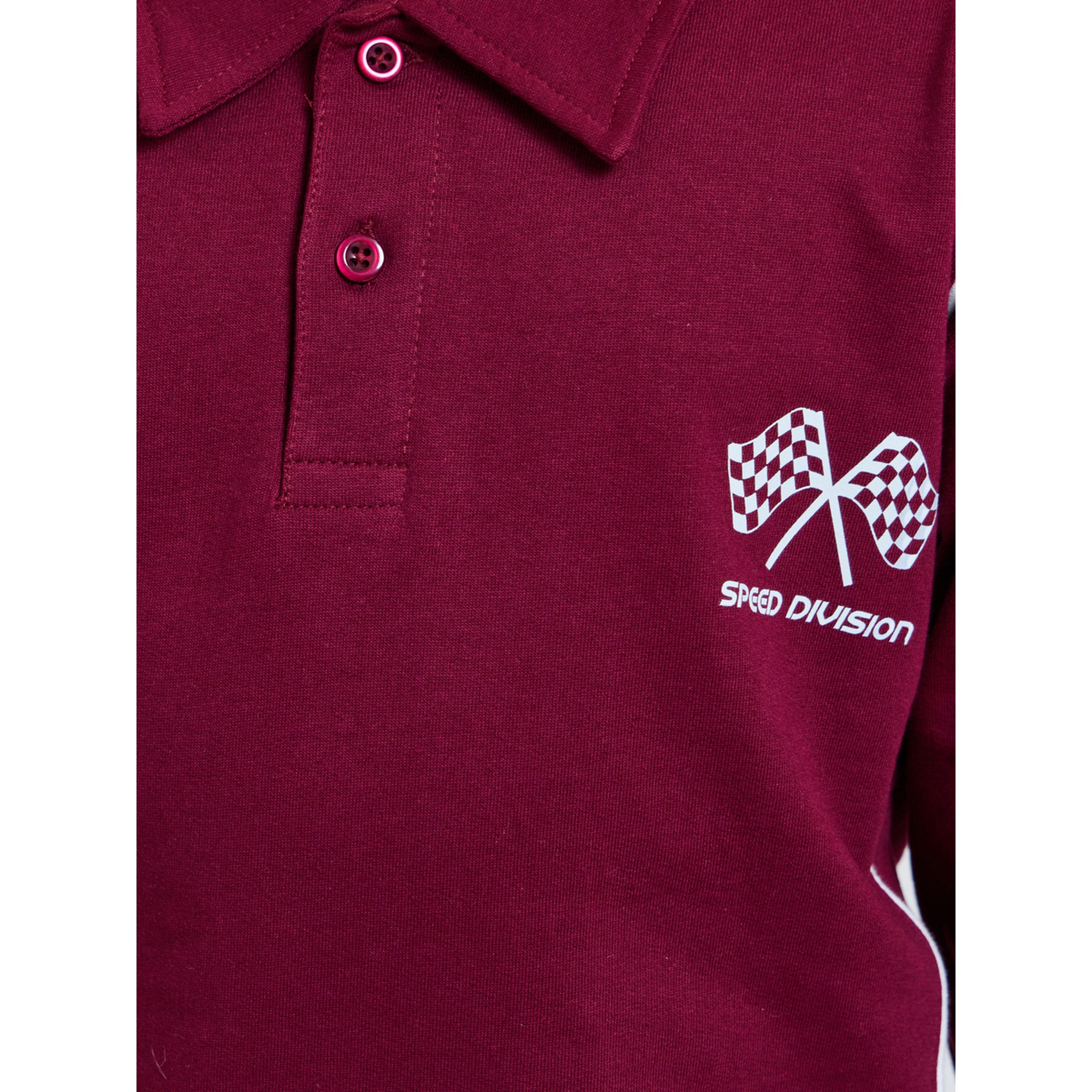 طقم من جوغر أبيض وسويت شيرت بولو مطبوع بورجوندي للأولاد المراهقين-boys-clothing-setsandcoords-image-5
