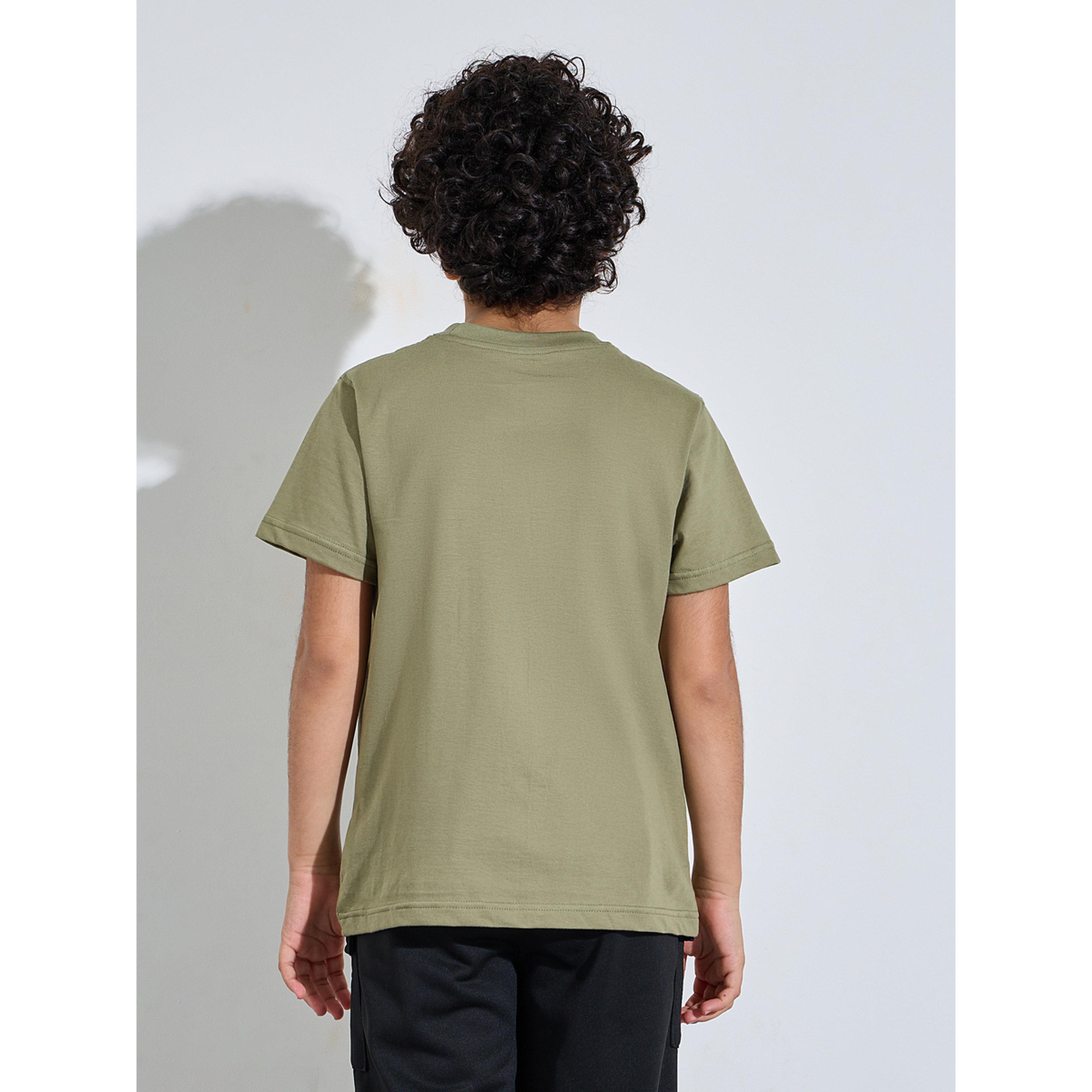 Styli Teen Boys Green Graphic Print Round Neck Regular Fit T-Shirt-boys-clothing-tshirtsandpolos-image-3