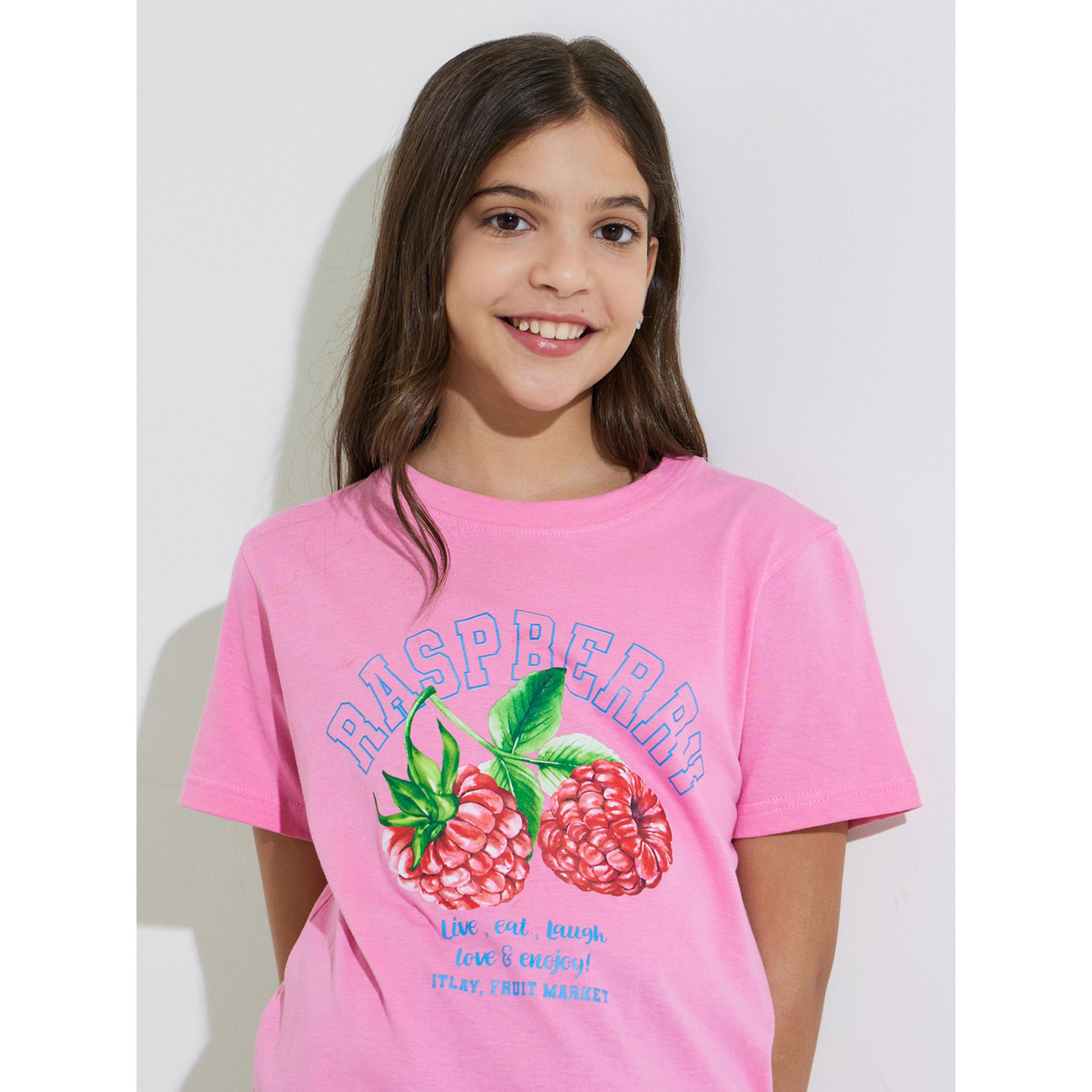 Styli Teen Girls Pink Graphic Print Regular Fit T-Shirt-girls-clothing-tshirts-image-4