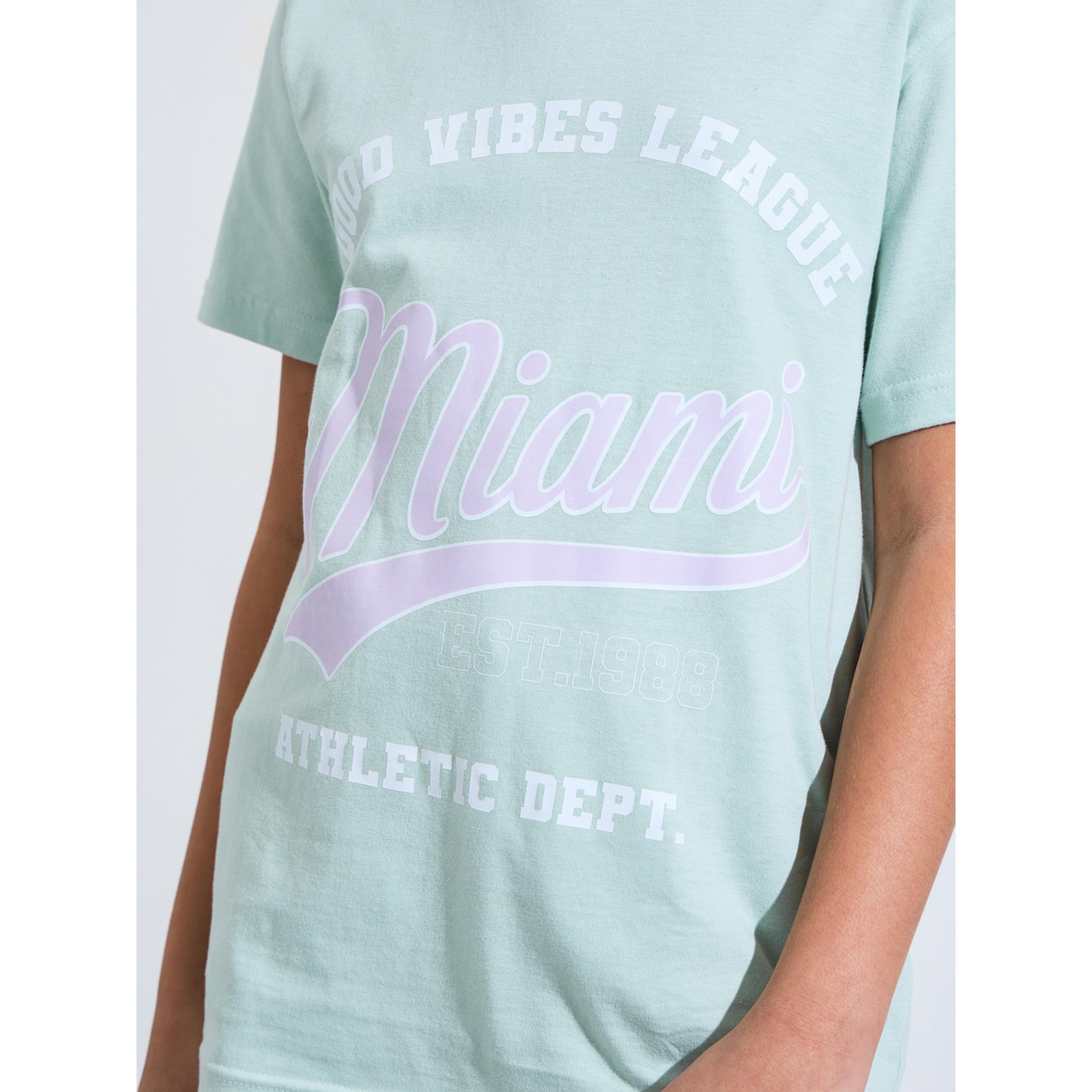 Styli Teen Girls Mint Green Graphic print Regular Fit T-Shirt-girls-clothing-tshirts-image-5