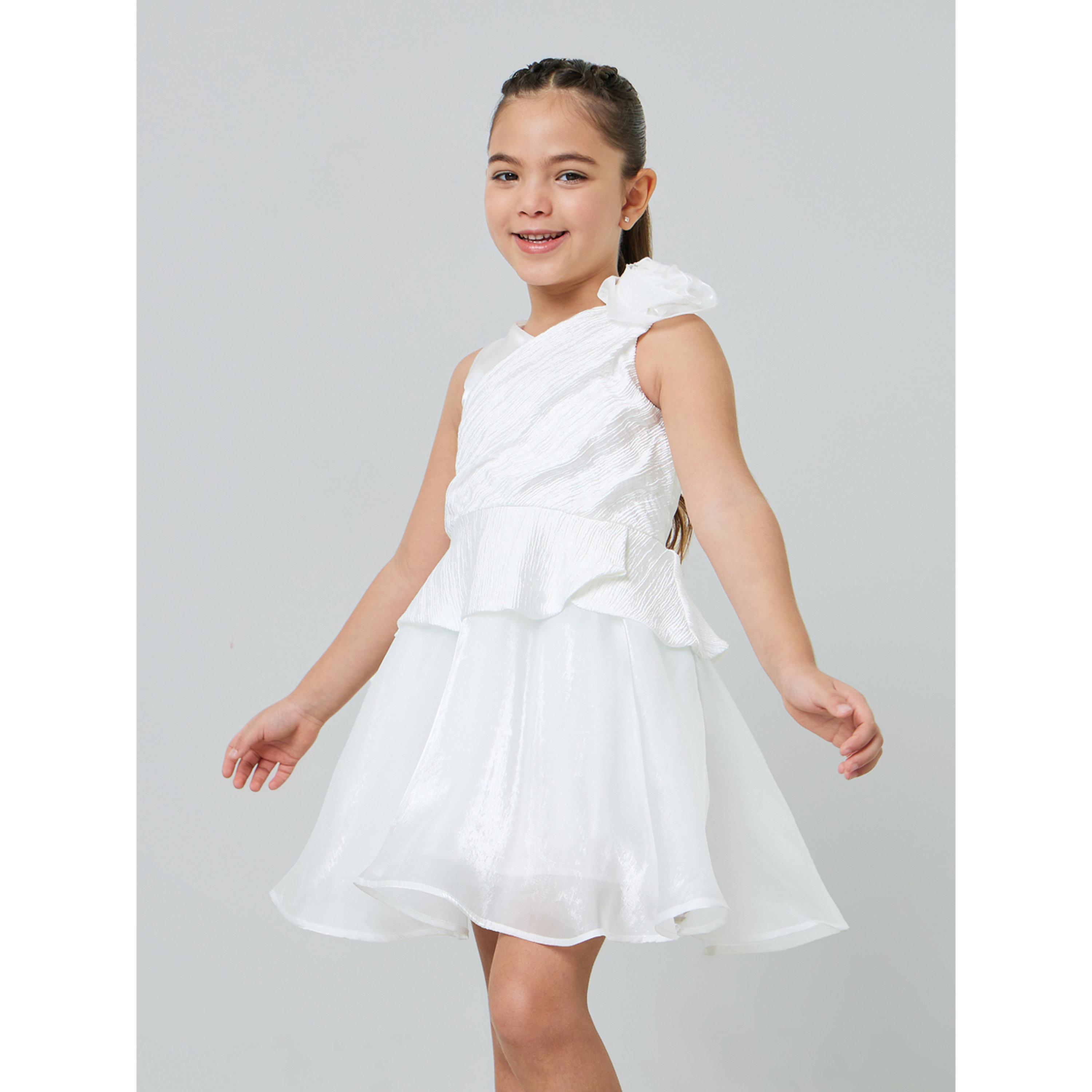 Take Two Girls Textured Frill Peplum Dress-girls-clothing-dressesandjumpsuits-image-1