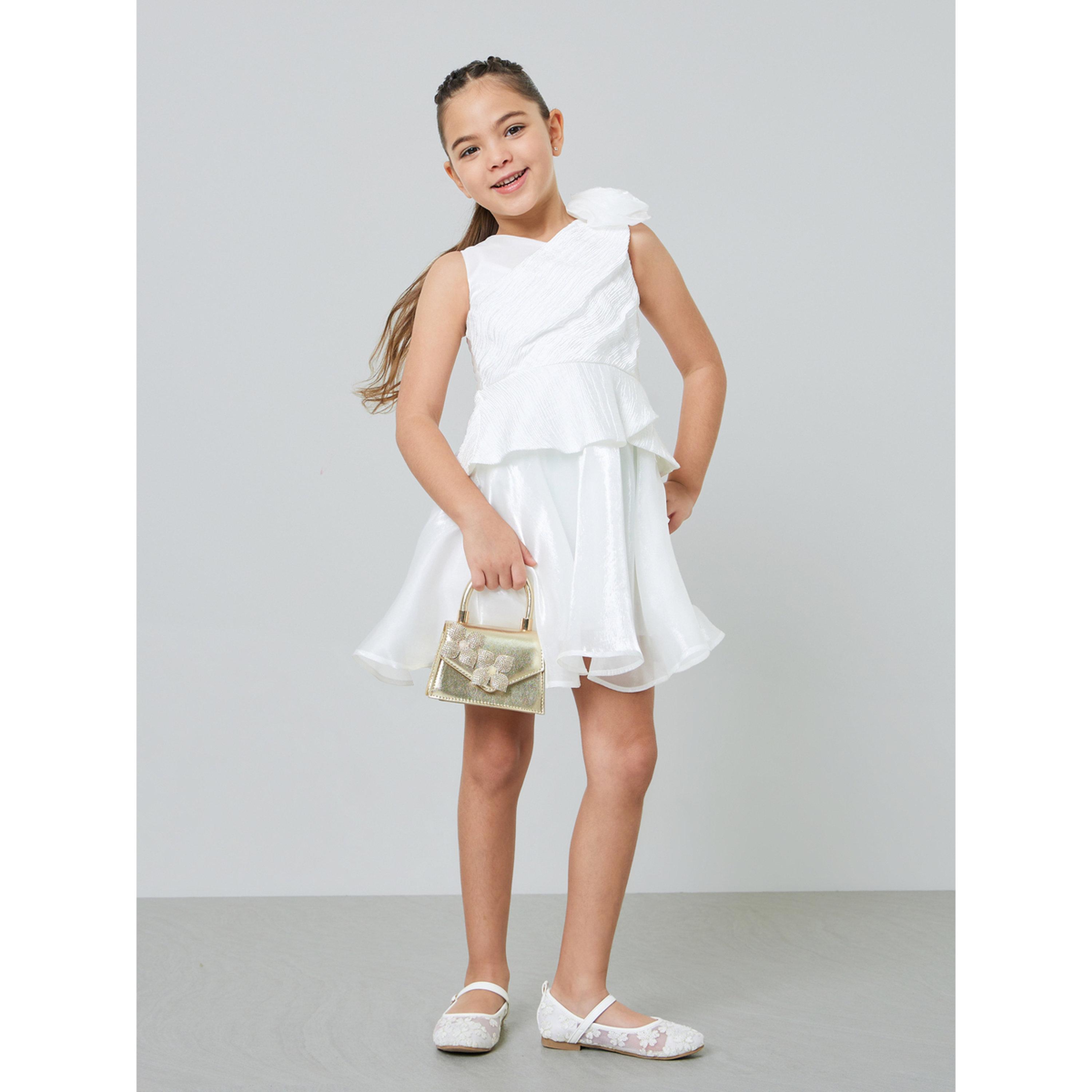 Take Two Girls Textured Frill Peplum Dress-girls-clothing-dressesandjumpsuits-image-2
