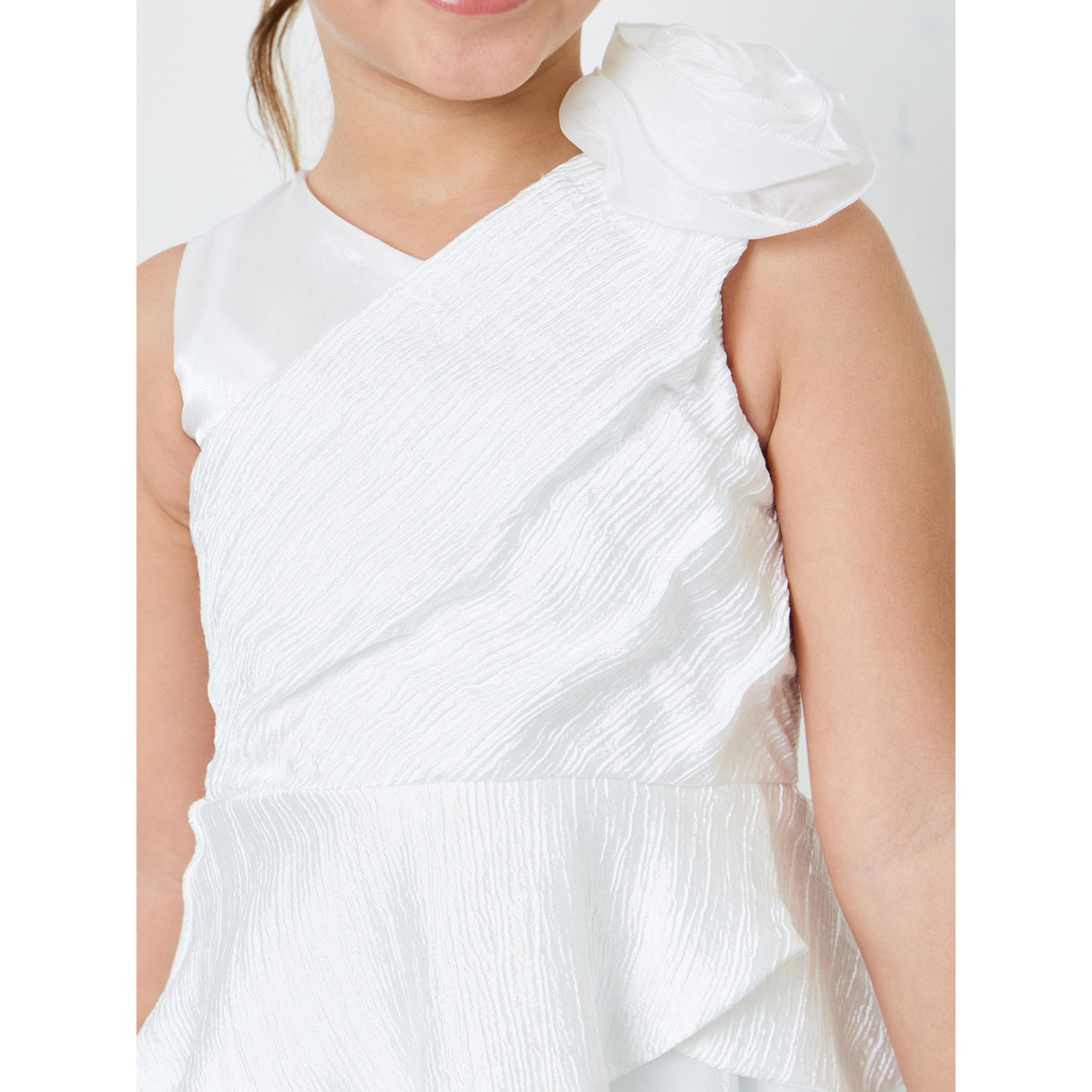 Take Two Girls Textured Frill Peplum Dress-girls-clothing-dressesandjumpsuits-image-4