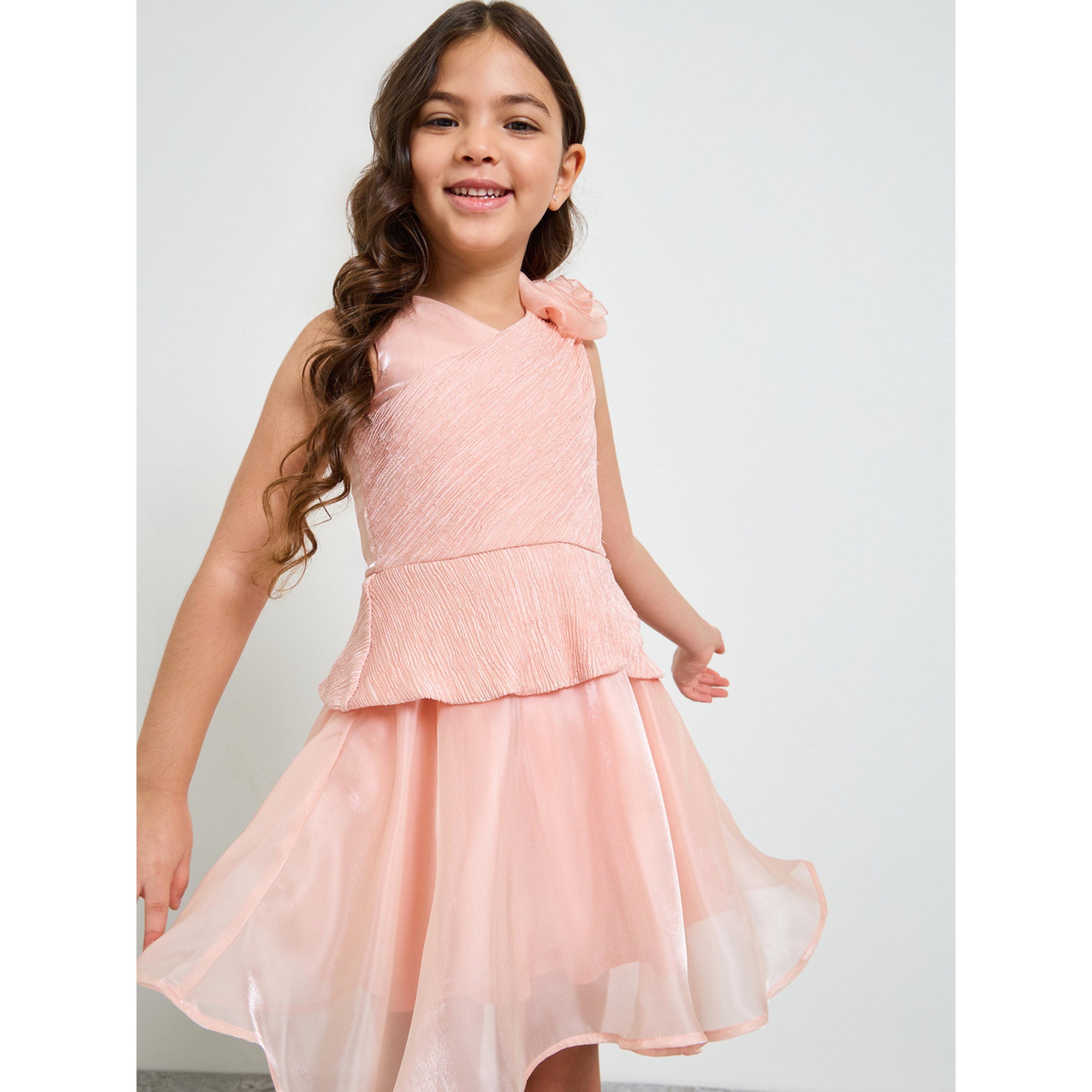 Take Two Girls Dark Pink A-Line Knee-Length Dress-girls-clothing-dressesandjumpsuits-image-3