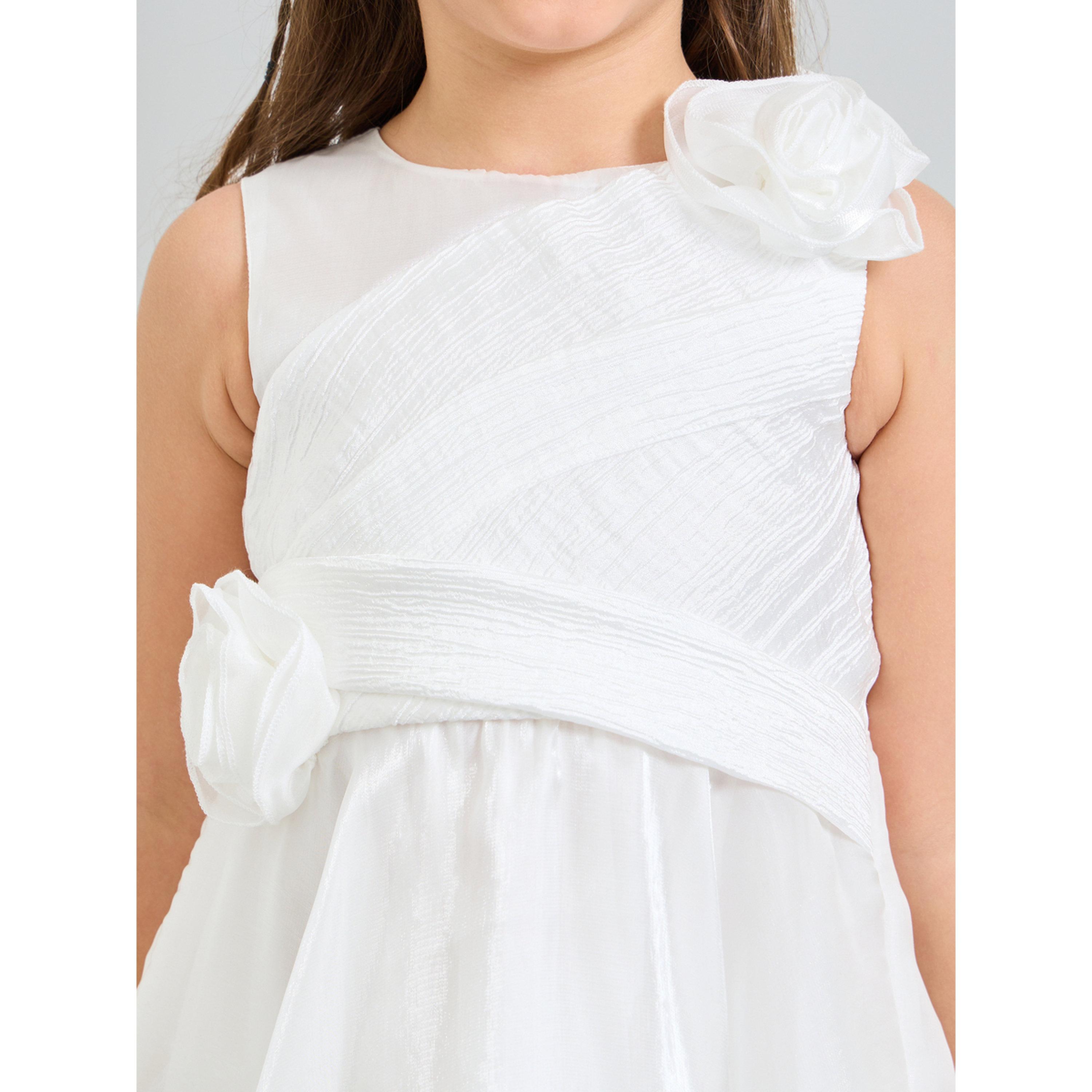 Take Two Girls White A-Line Knee-Length Dress-girls-clothing-dressesandjumpsuits-image-4