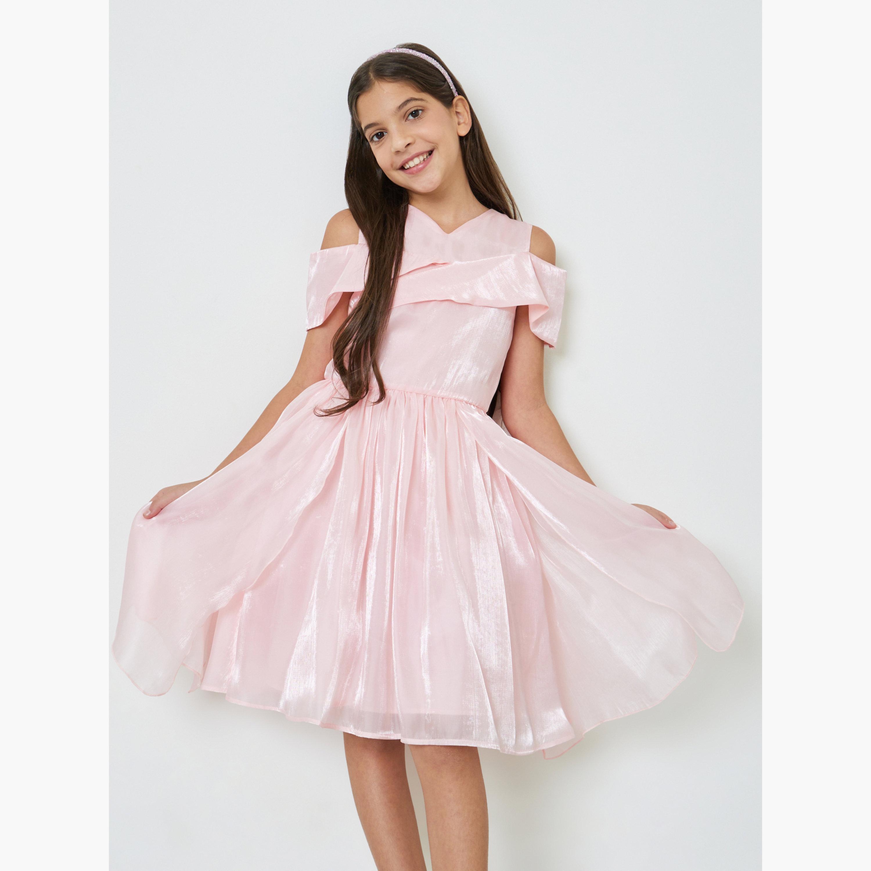 Take Two Girls Lite Pink A-Line Knee-Length Dress-girls-clothing-dressesandjumpsuits-image-1