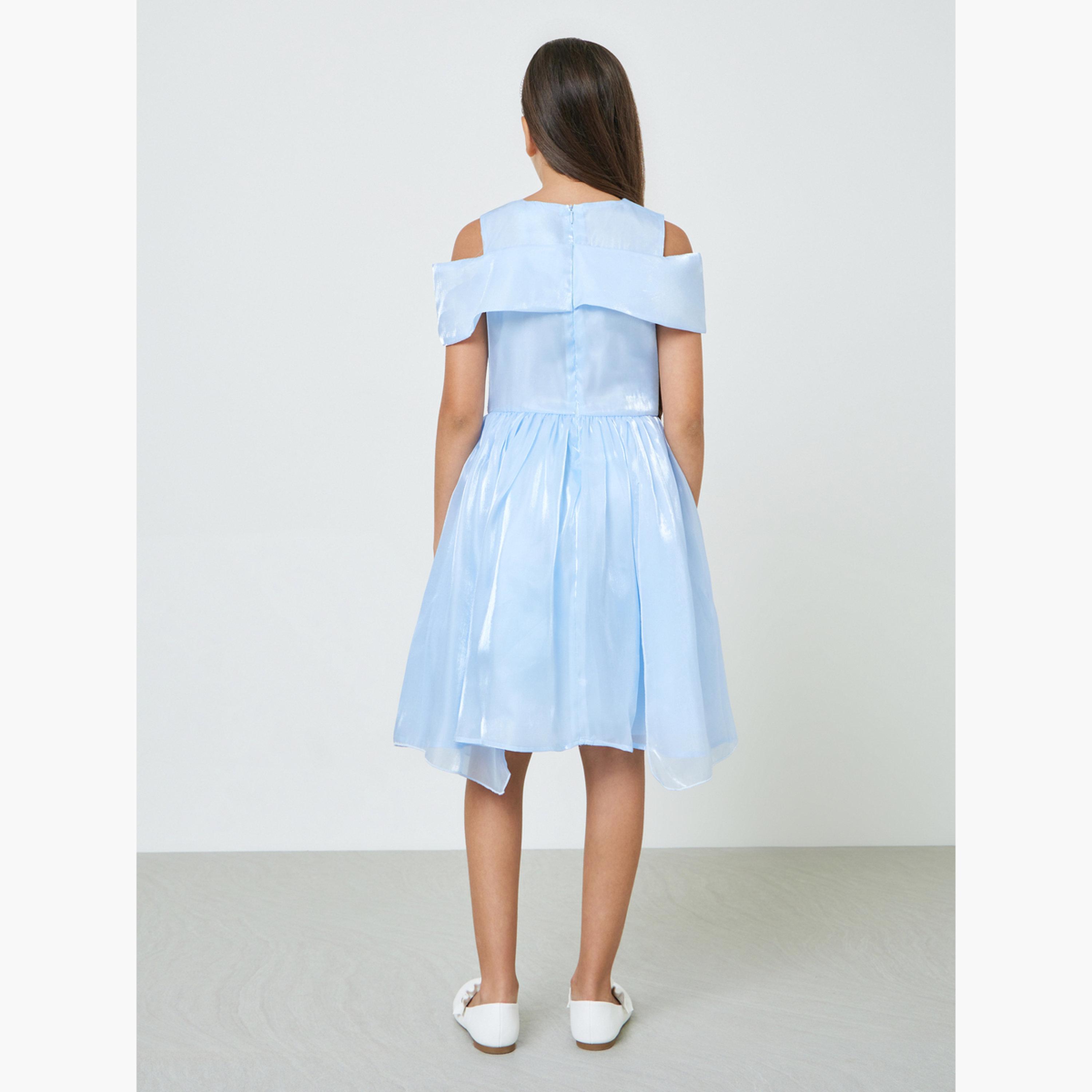 Take Two Girls Blue A-Line Knee-Length Dress-girls-clothing-dressesandjumpsuits-image-3