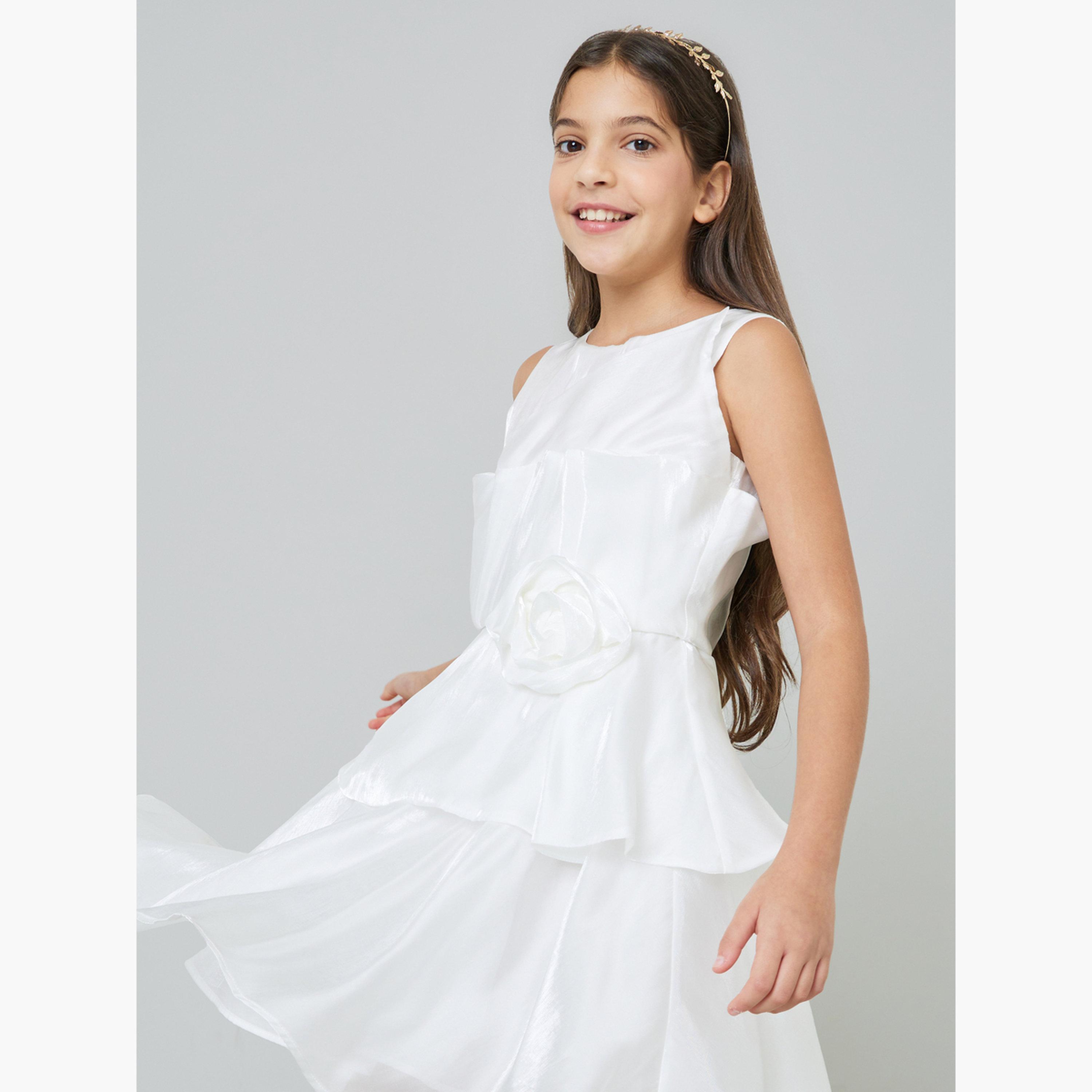 فستان بطبقات بتفاصيل زهور ثلاثية الأبعاد-girls-clothing-dressesandjumpsuits-image-3
