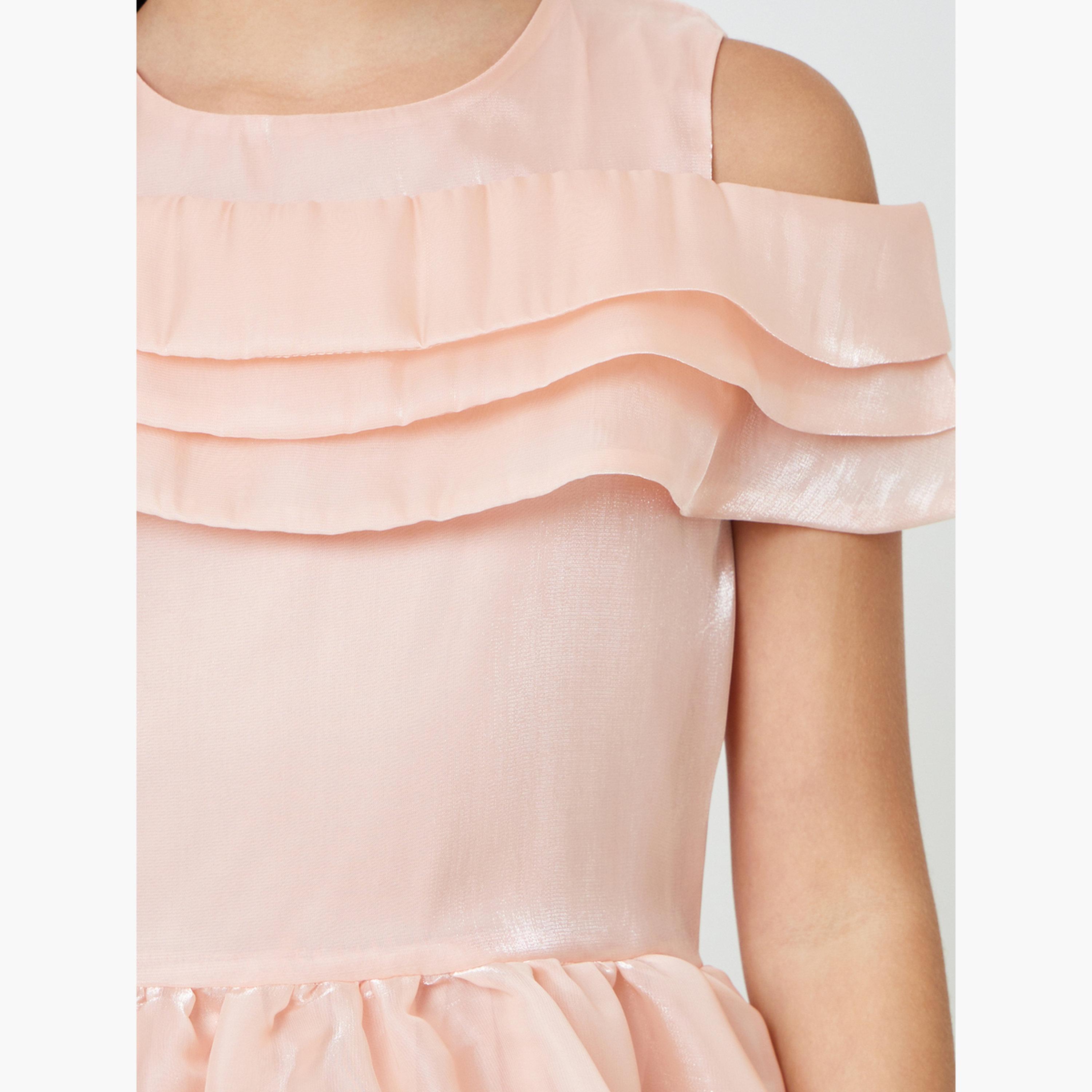 فستان ميدي للبنات بحافة واسعة-girls-clothing-dressesandjumpsuits-image-4