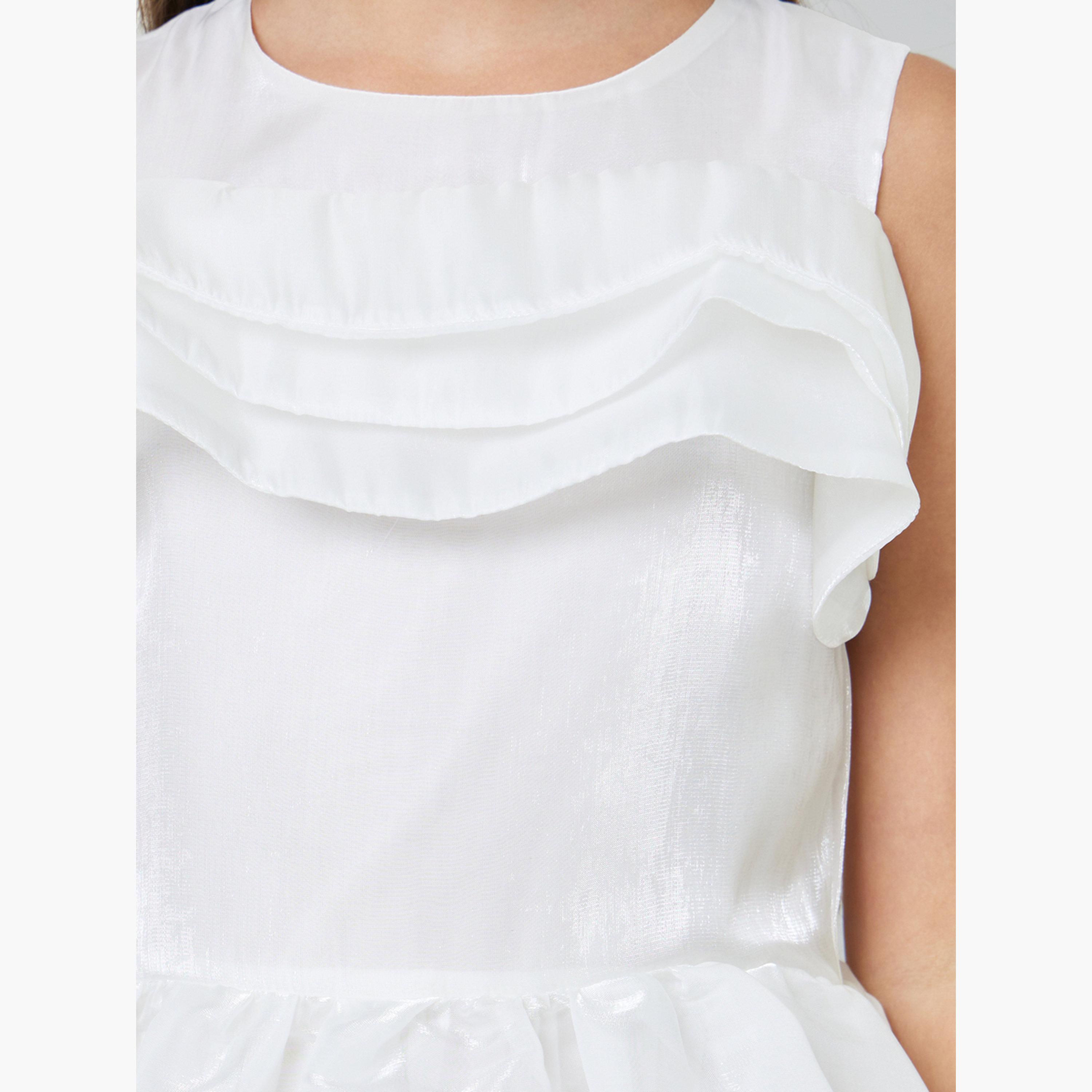 Take Two Girls White A-Line Knee-Length Dress-girls-clothing-dressesandjumpsuits-image-4