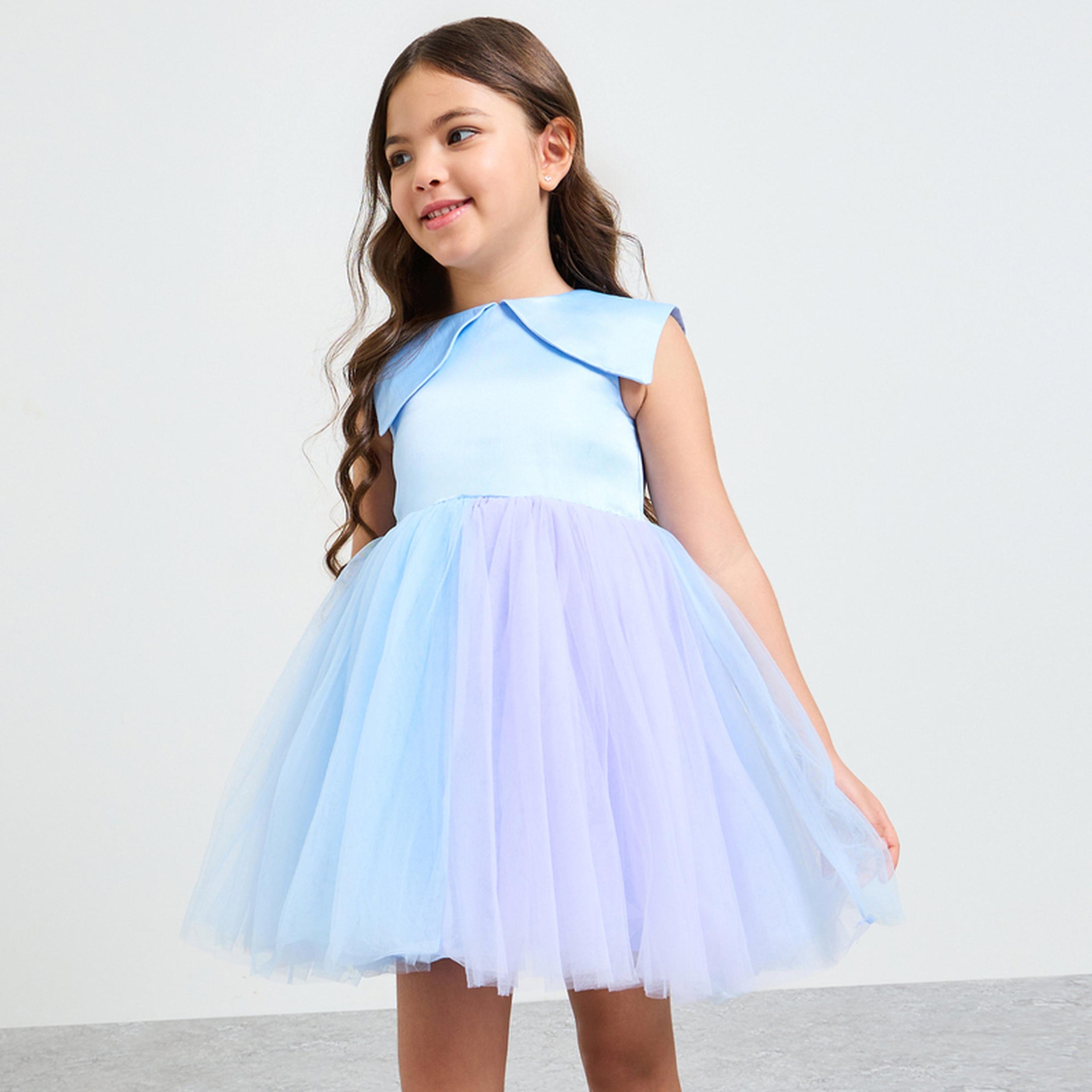 فستان تول بحافة واسعة بطول الركبة-girls-clothing-dressesandjumpsuits-image-1