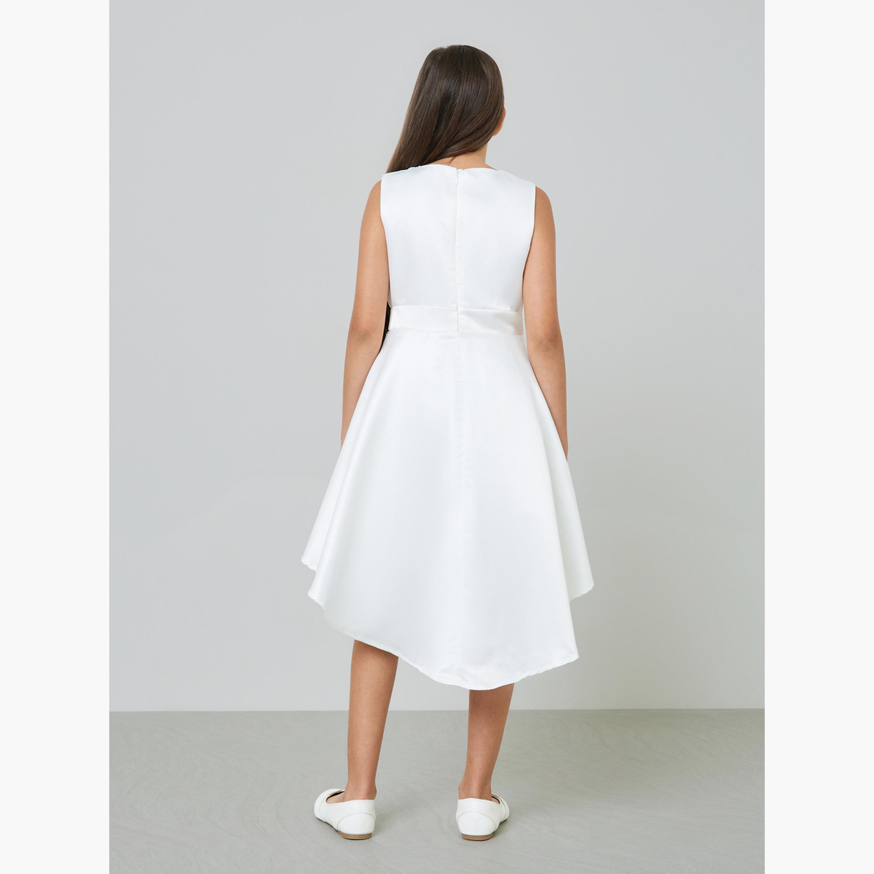 Take Two Girls White A-Line Knee-Length Dress-girls-clothing-dressesandjumpsuits-image-3