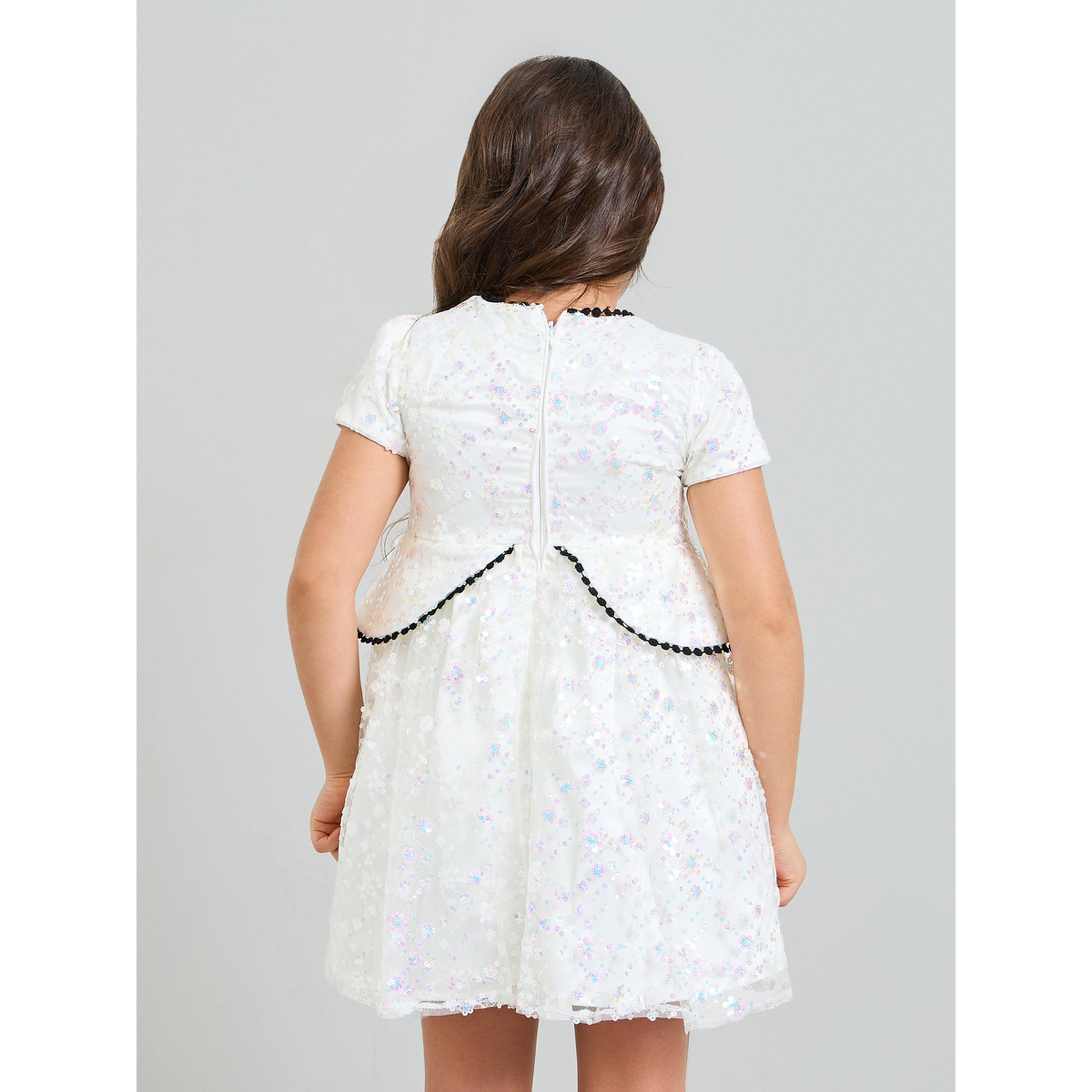 Take Two Girls White Sequin A-Line Knee-Length Dress-girls-clothing-dressesandjumpsuits-image-3