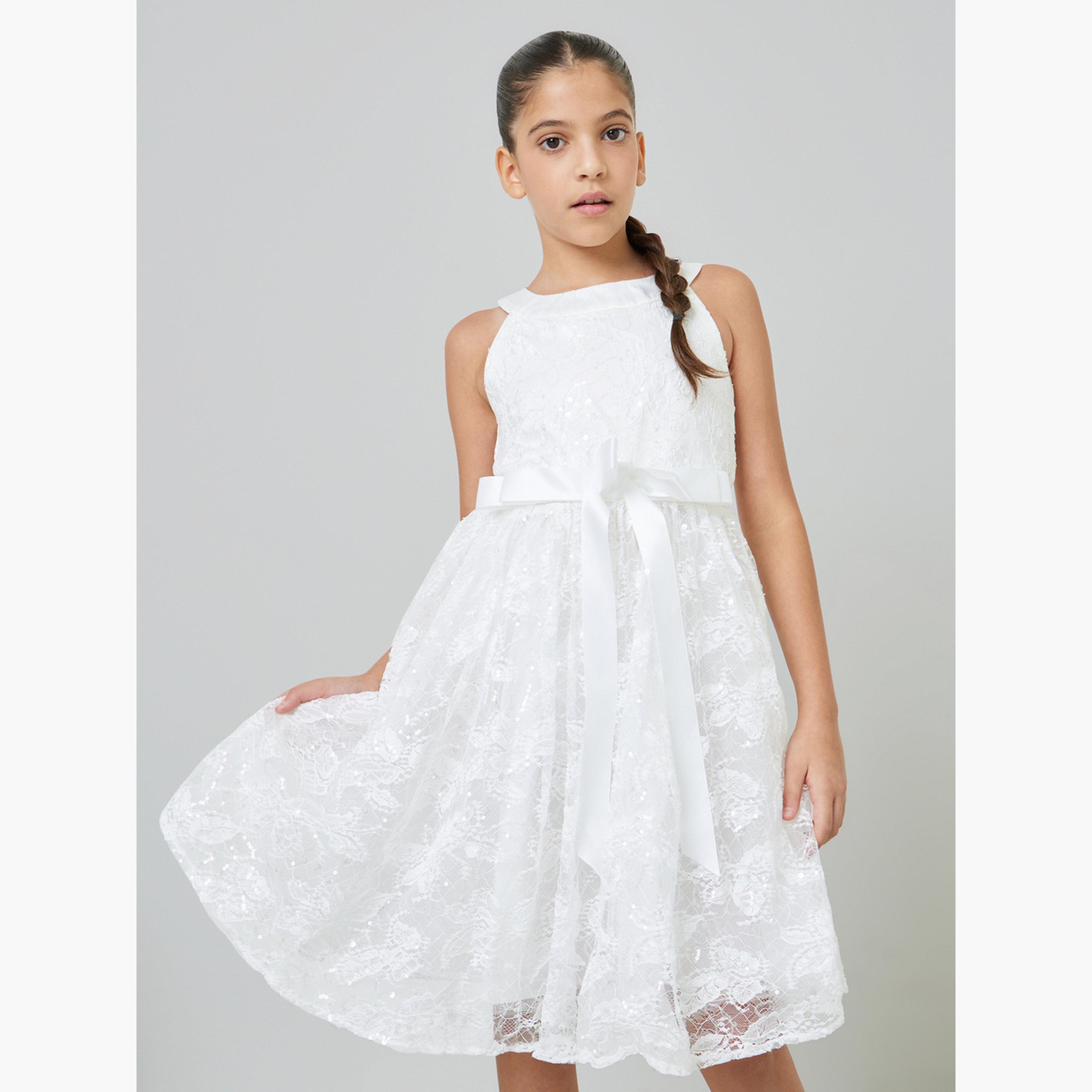 Take Two Girls White A-Line Lace Midi Dress-girls-clothing-dressesandjumpsuits-image-1