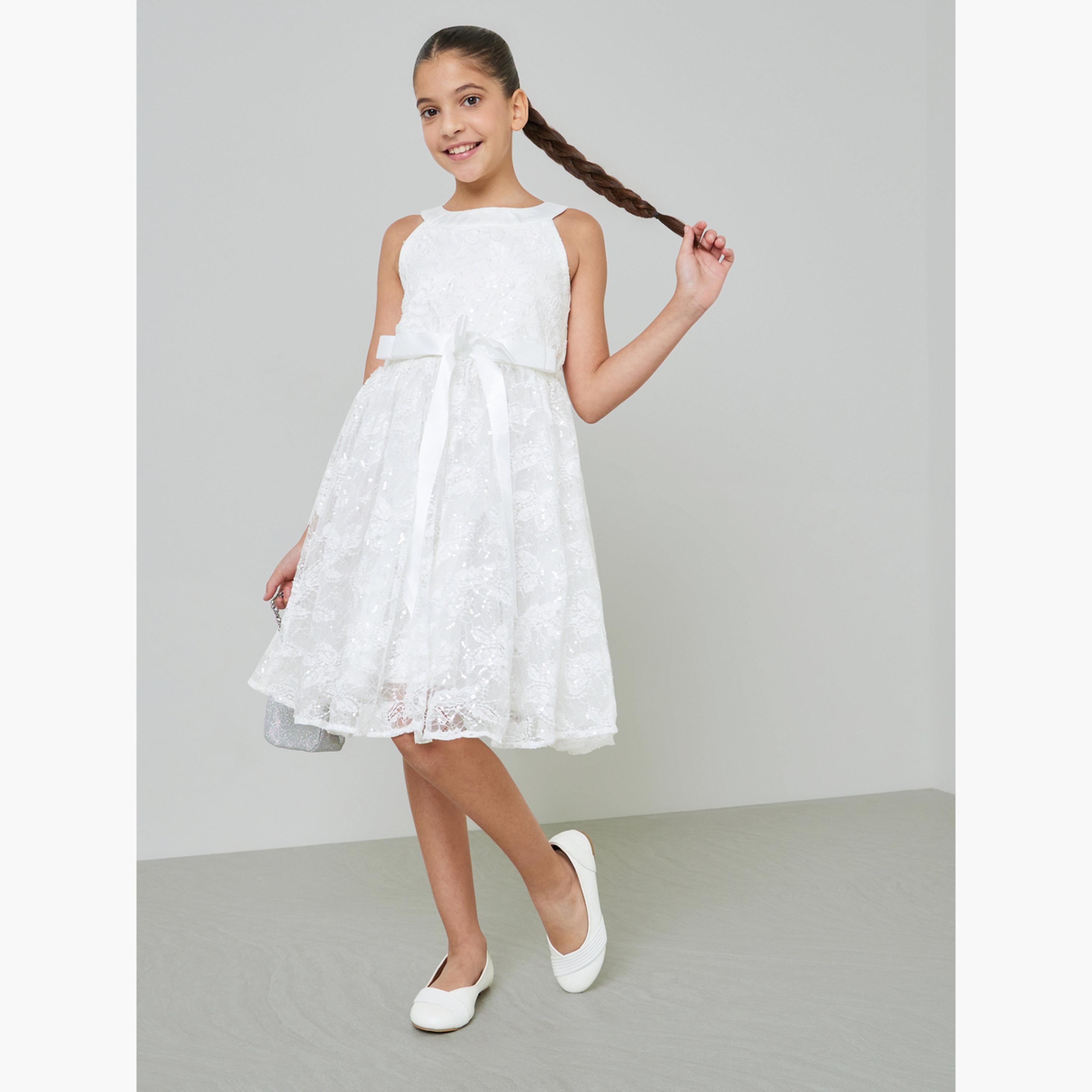 Take Two Girls White A-Line Lace Midi Dress-girls-clothing-dressesandjumpsuits-image-2