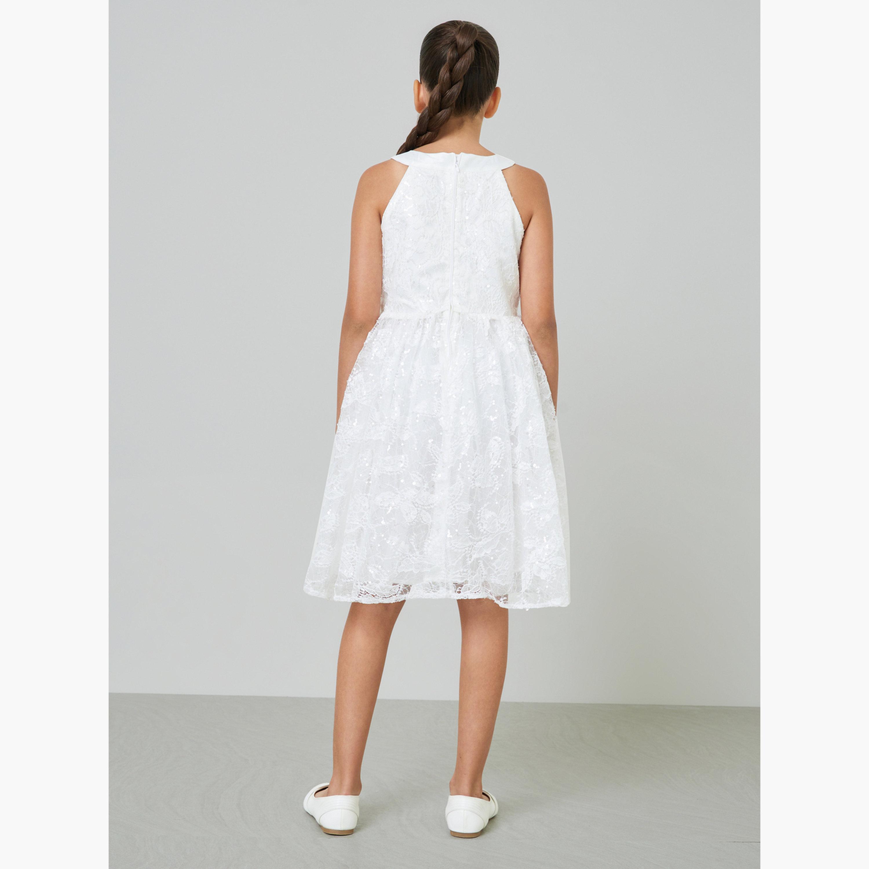 Take Two Girls White A-Line Lace Midi Dress-girls-clothing-dressesandjumpsuits-image-3