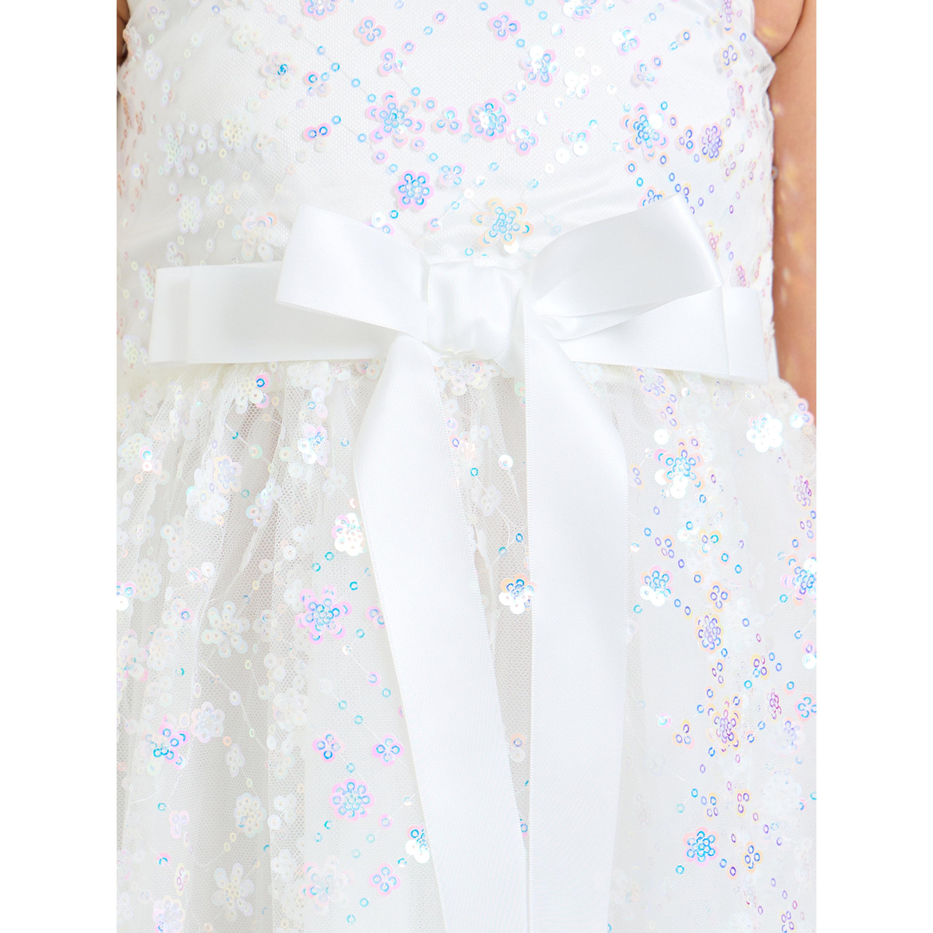 Take Two Girls White Sequin A-Line Knee-Length Dress-girls-clothing-dressesandjumpsuits-image-5