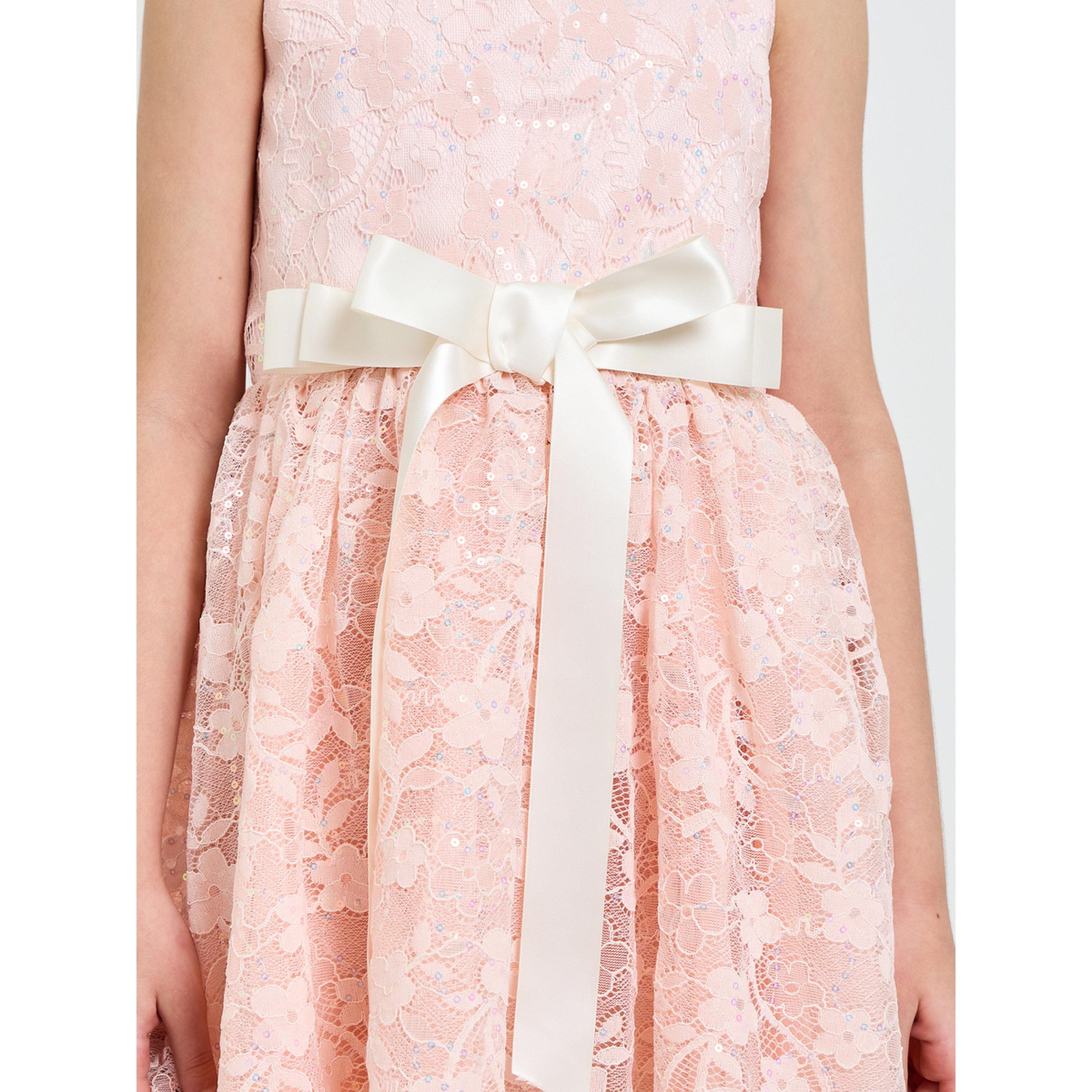 Take Two Girls Light Pink Lace A-Line Dress-girls-clothing-dressesandjumpsuits-image-4