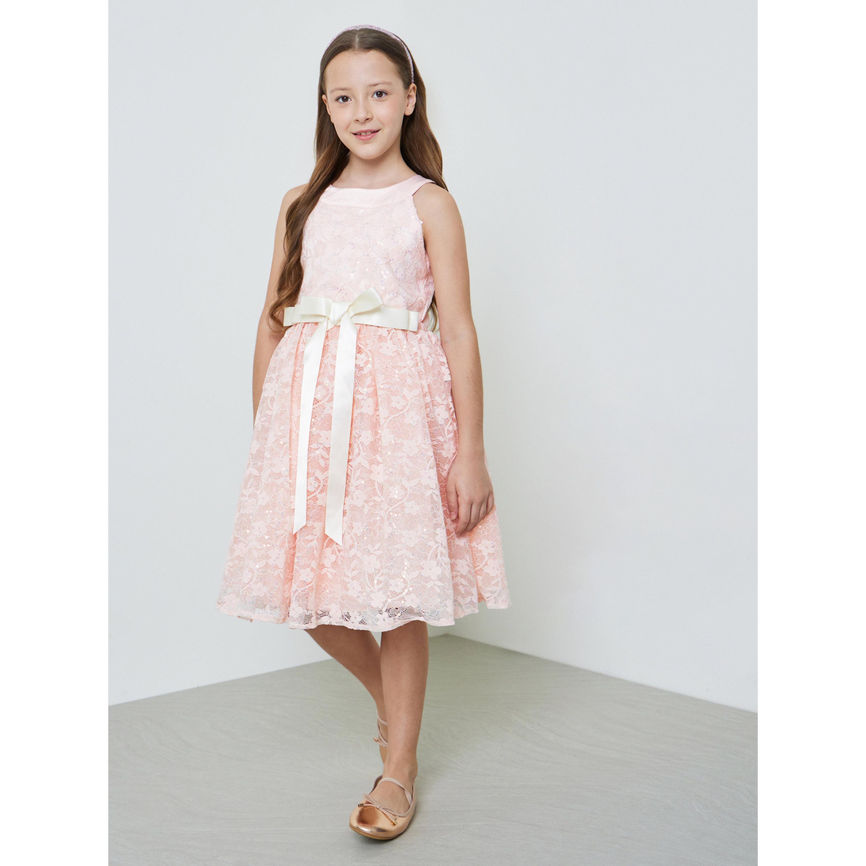 فستان بحافة واسعة دانتيل للبنات-girls-clothing-dressesandjumpsuits-image-2