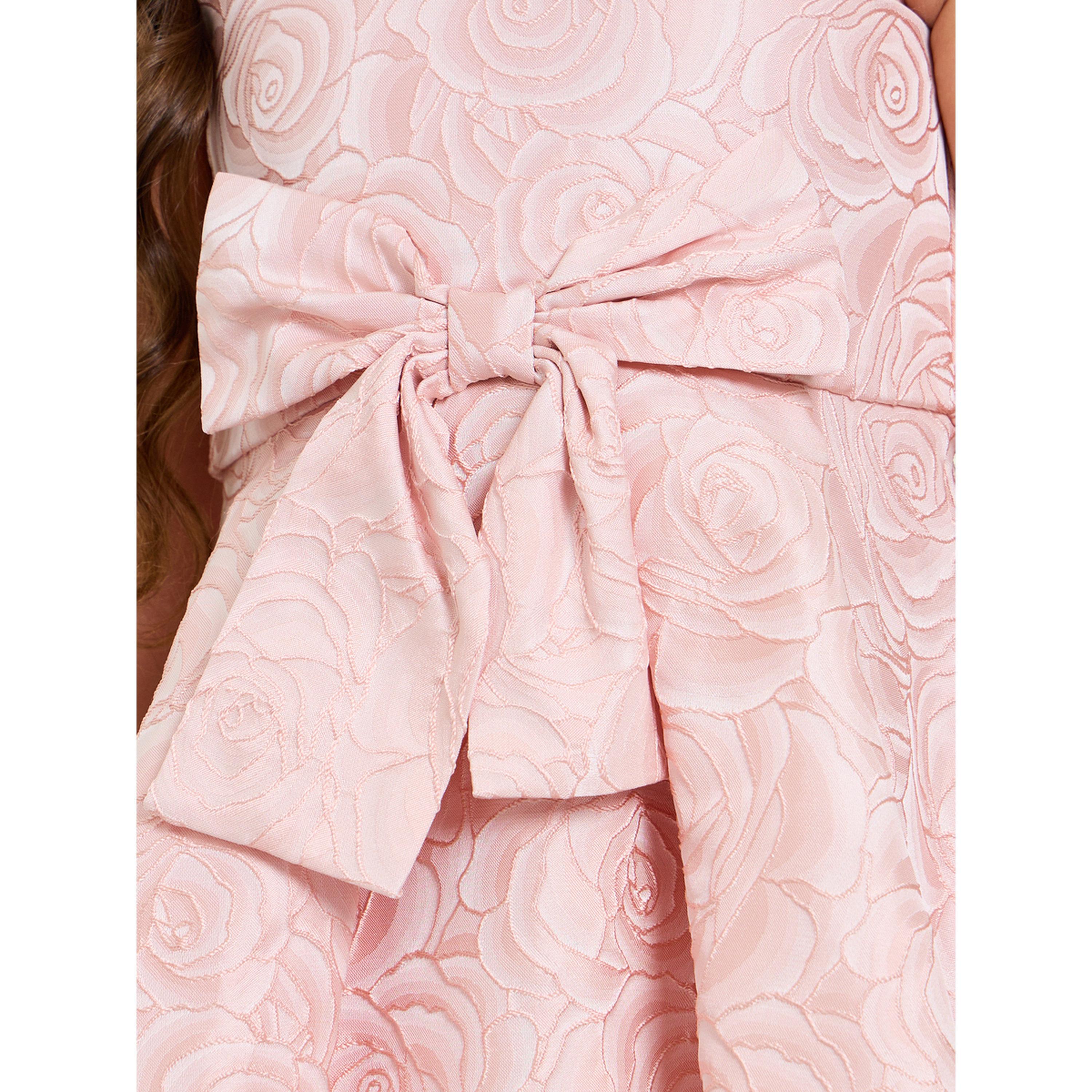 Take Two Girls Dark Pink A-Line Knee-Length Rose Jacquard Dress-girls-clothing-dressesandjumpsuits-image-5