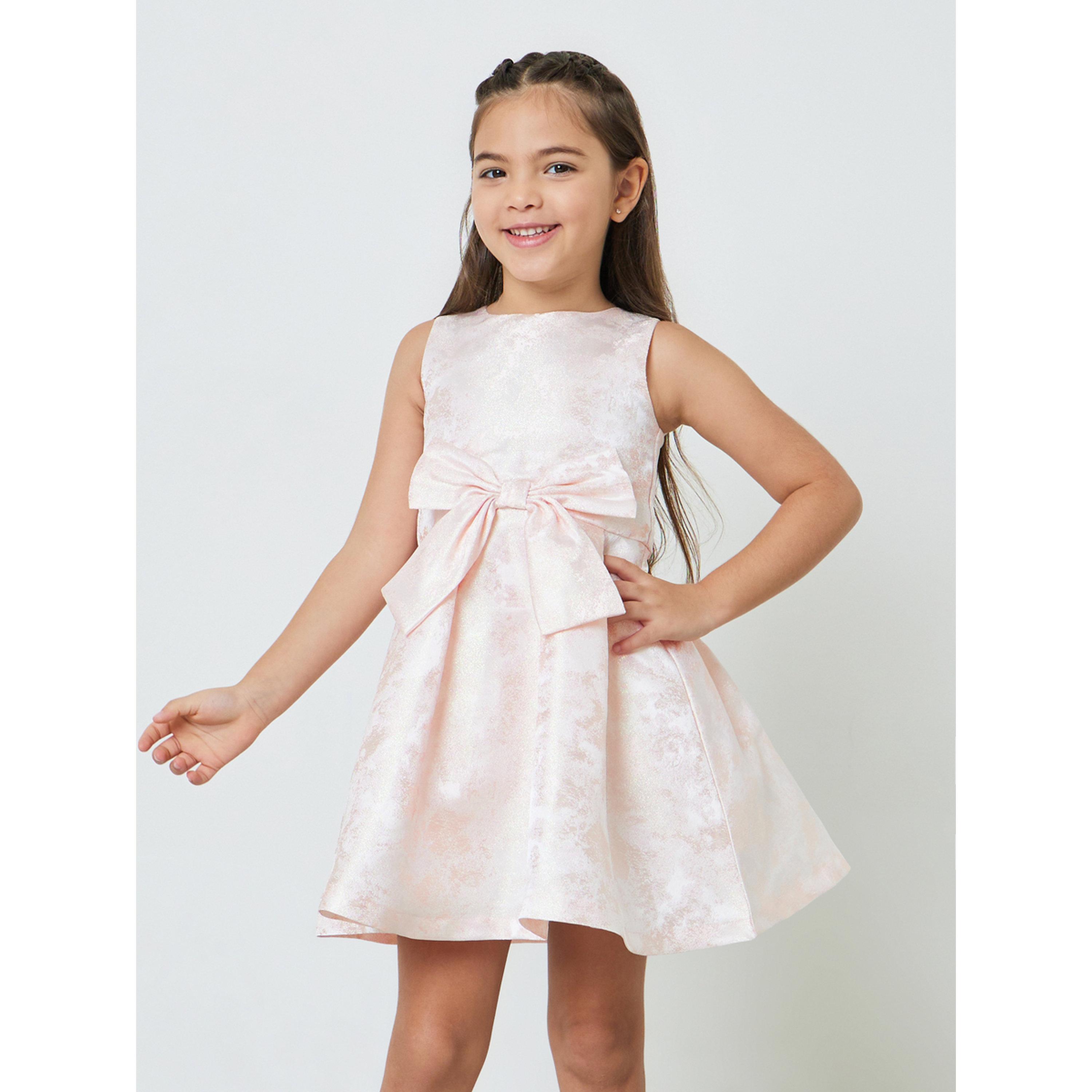 Take Two Girls Jacquard Dress with Bow Detail-girls-clothing-dressesandjumpsuits-image-1