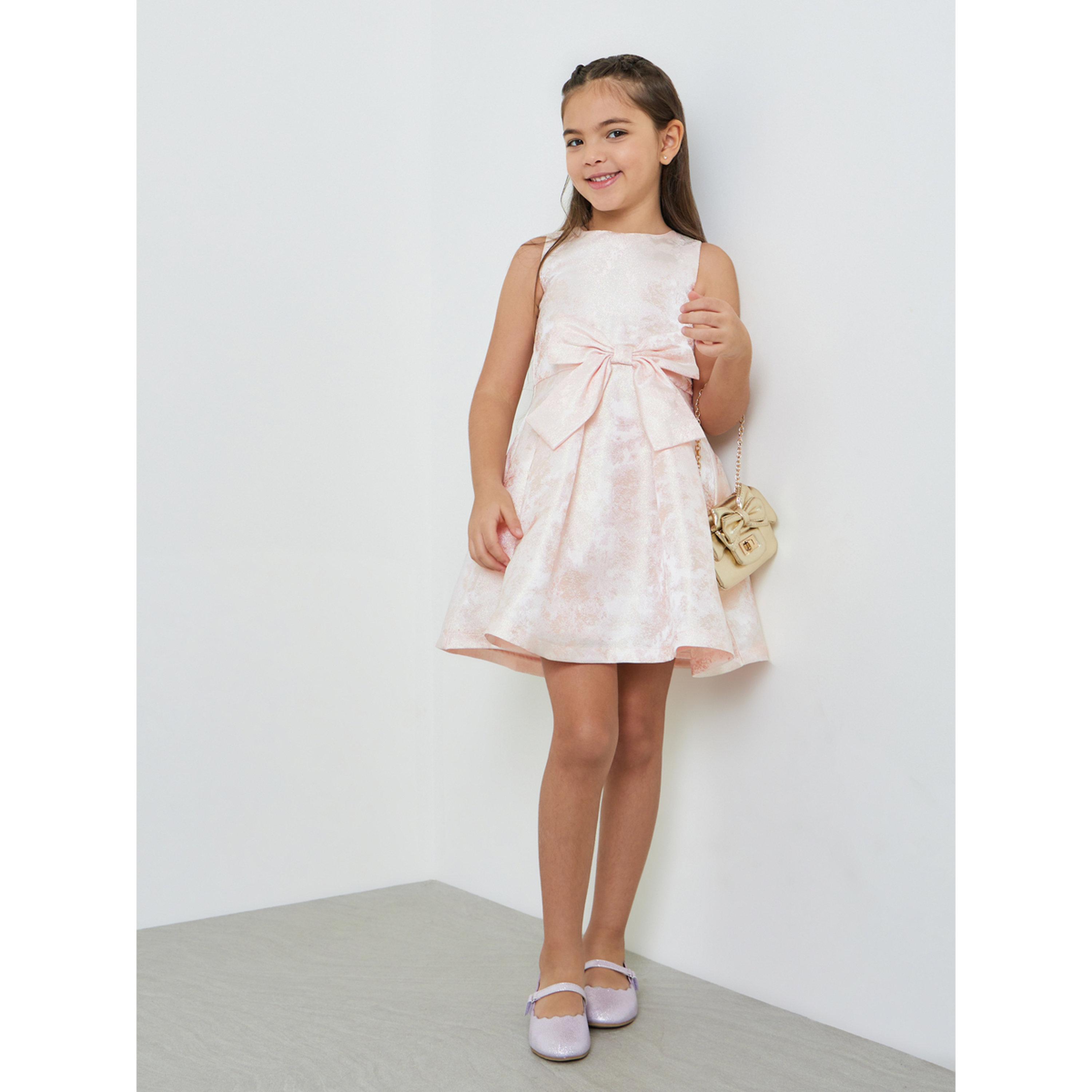 Take Two Girls Jacquard Dress with Bow Detail-girls-clothing-dressesandjumpsuits-image-2