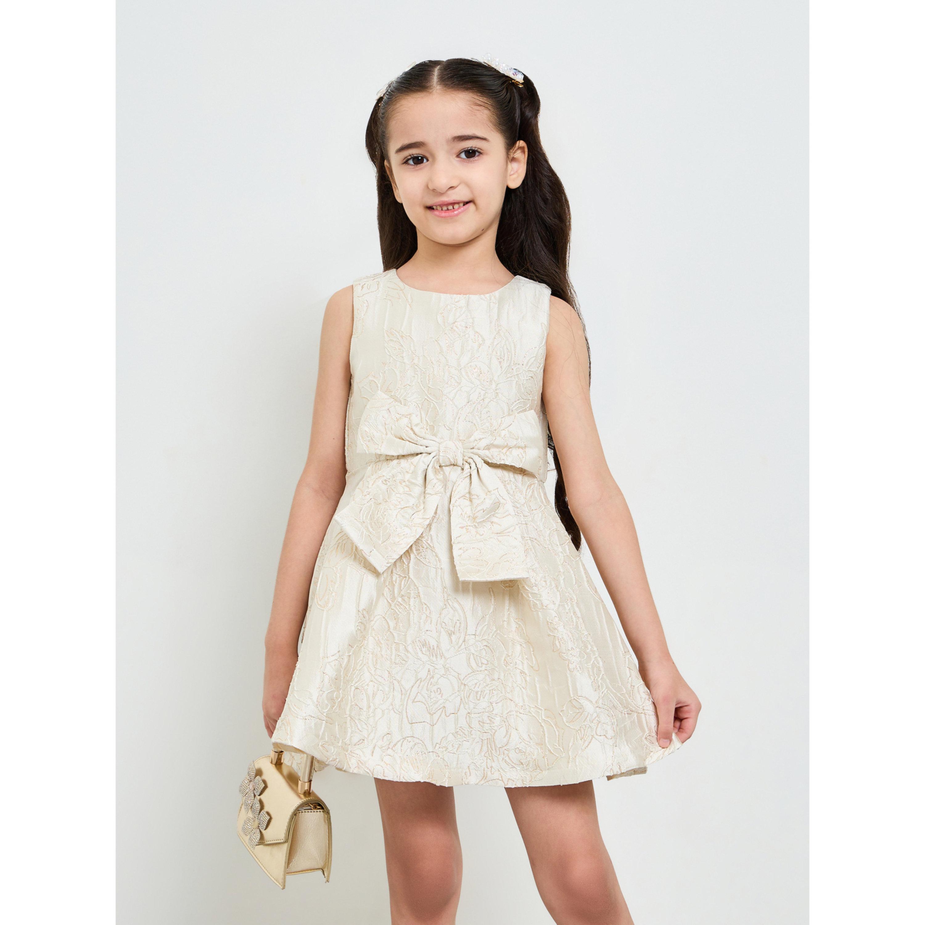 Take Two Girls Jacquard Dress with Bow Detail-girls-clothing-dressesandjumpsuits-image-1