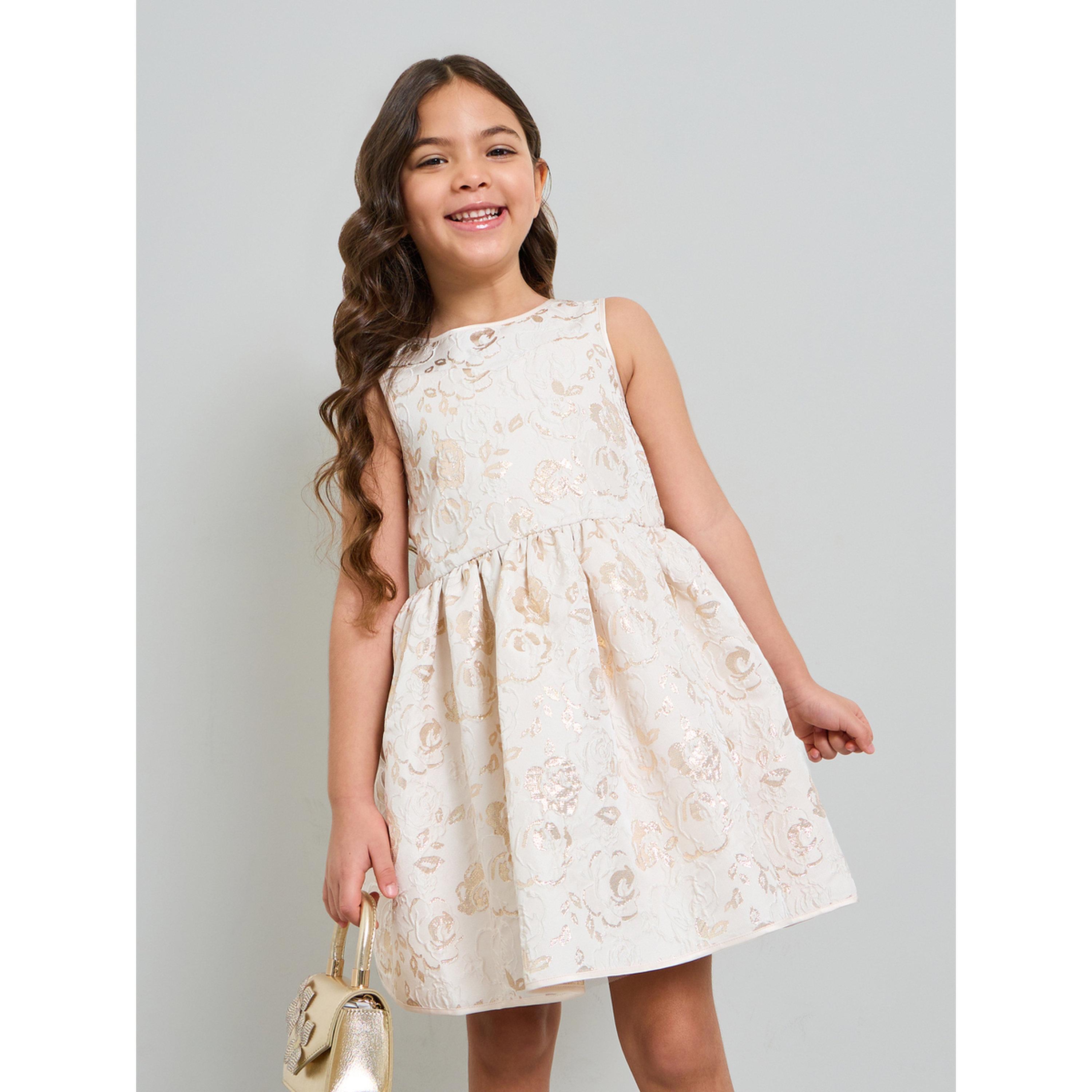 Take Two Girls Beige A-Line Knee-Length Dress-girls-clothing-dressesandjumpsuits-image-1