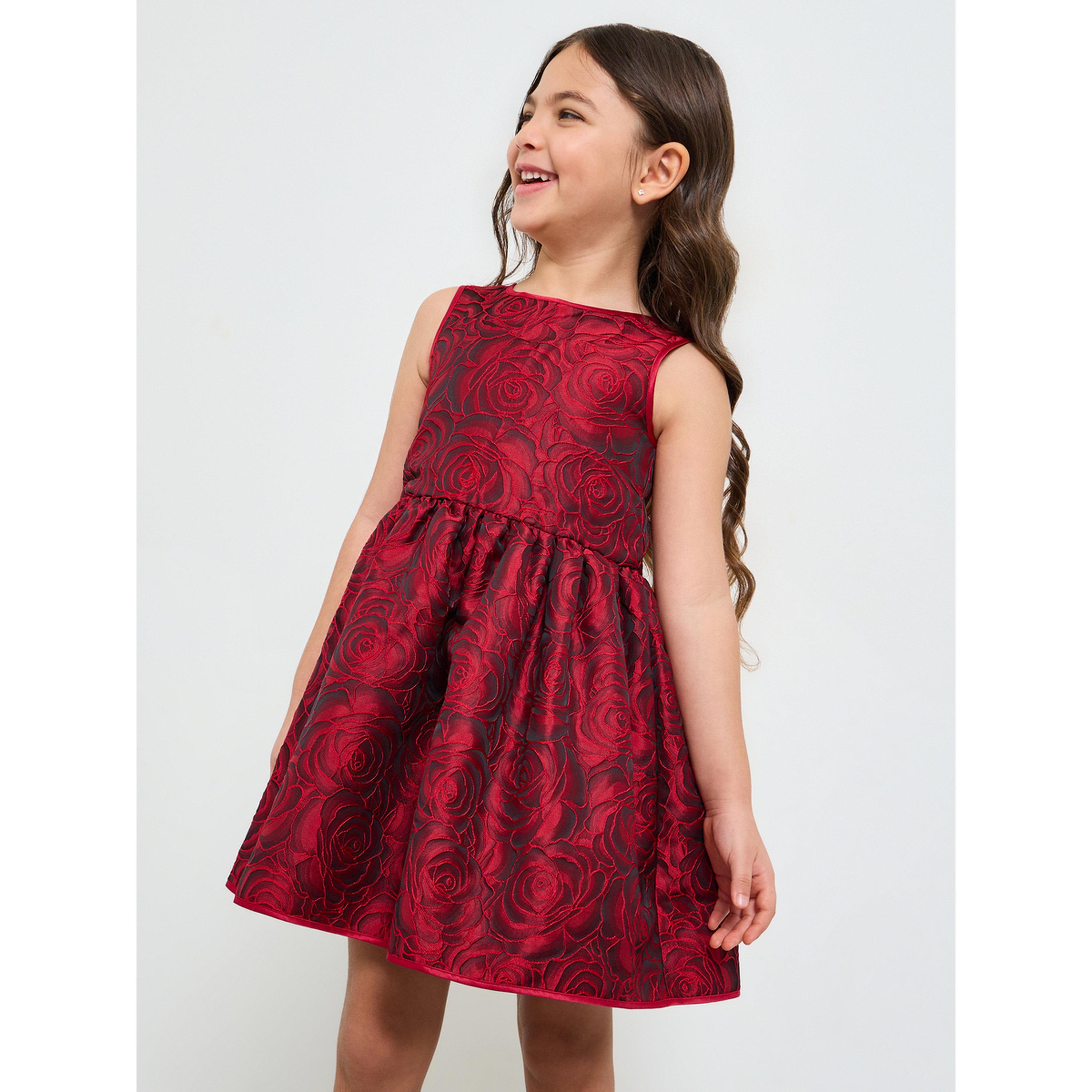 Take Two Girls Red Rose A-Line Knee-Length Dress-girls-clothing-dressesandjumpsuits-image-1