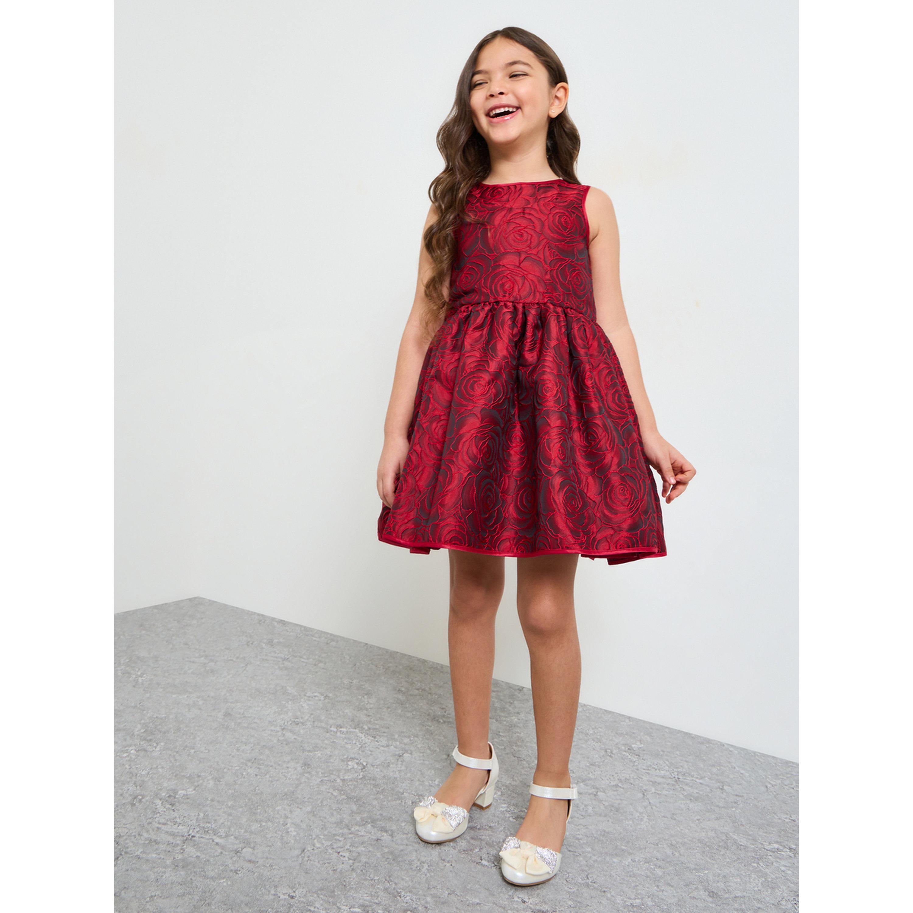 Take Two Girls Red Rose A-Line Knee-Length Dress-girls-clothing-dressesandjumpsuits-image-2
