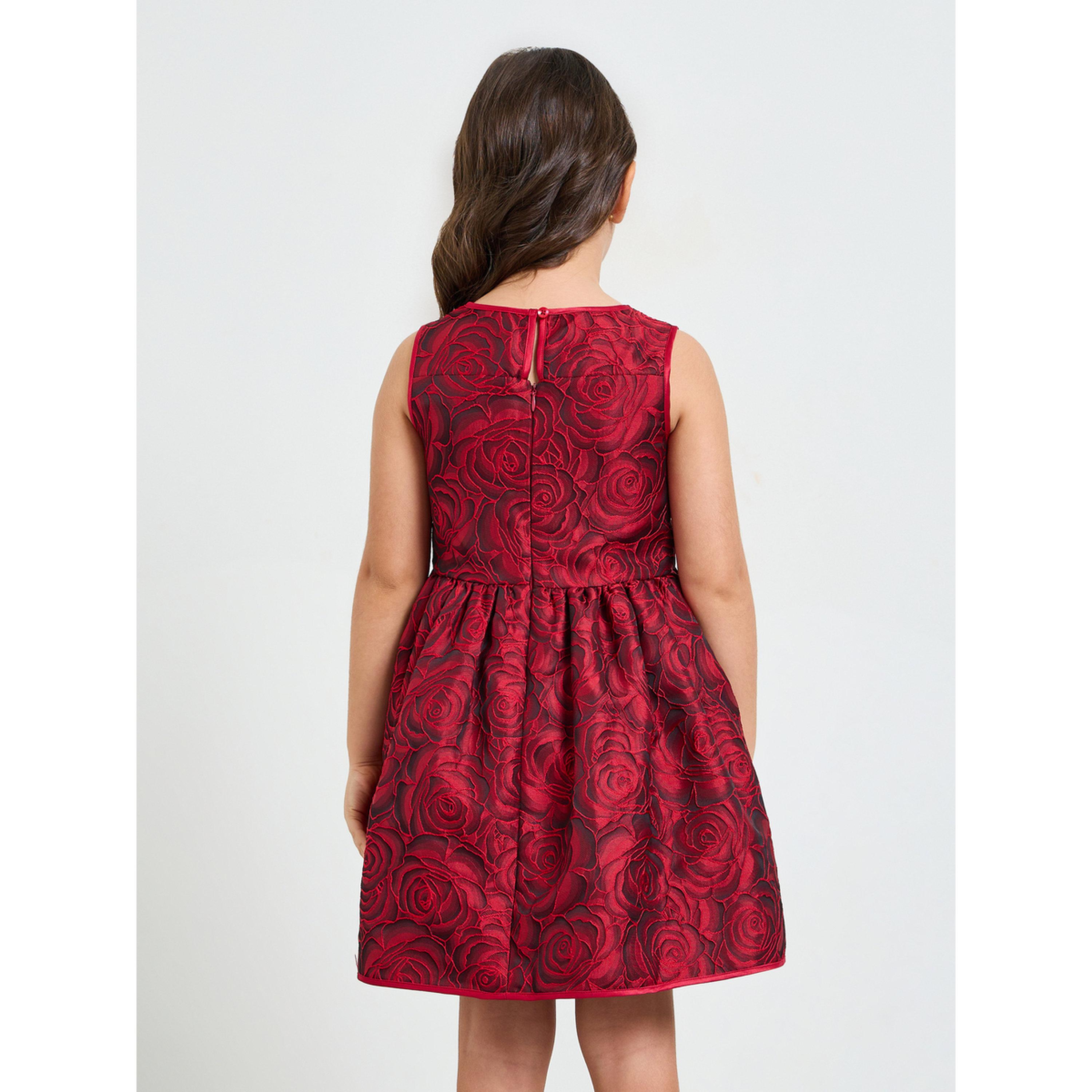 Take Two Girls Red Rose A-Line Knee-Length Dress-girls-clothing-dressesandjumpsuits-image-3