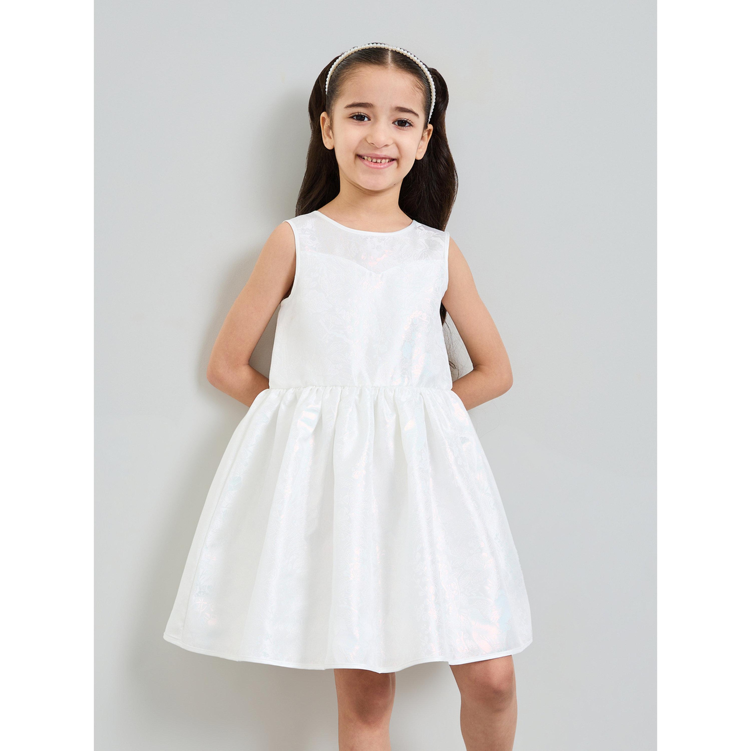 Take Two Girls White Sleeveless A-Line Dress-girls-clothing-dressesandjumpsuits-image-1