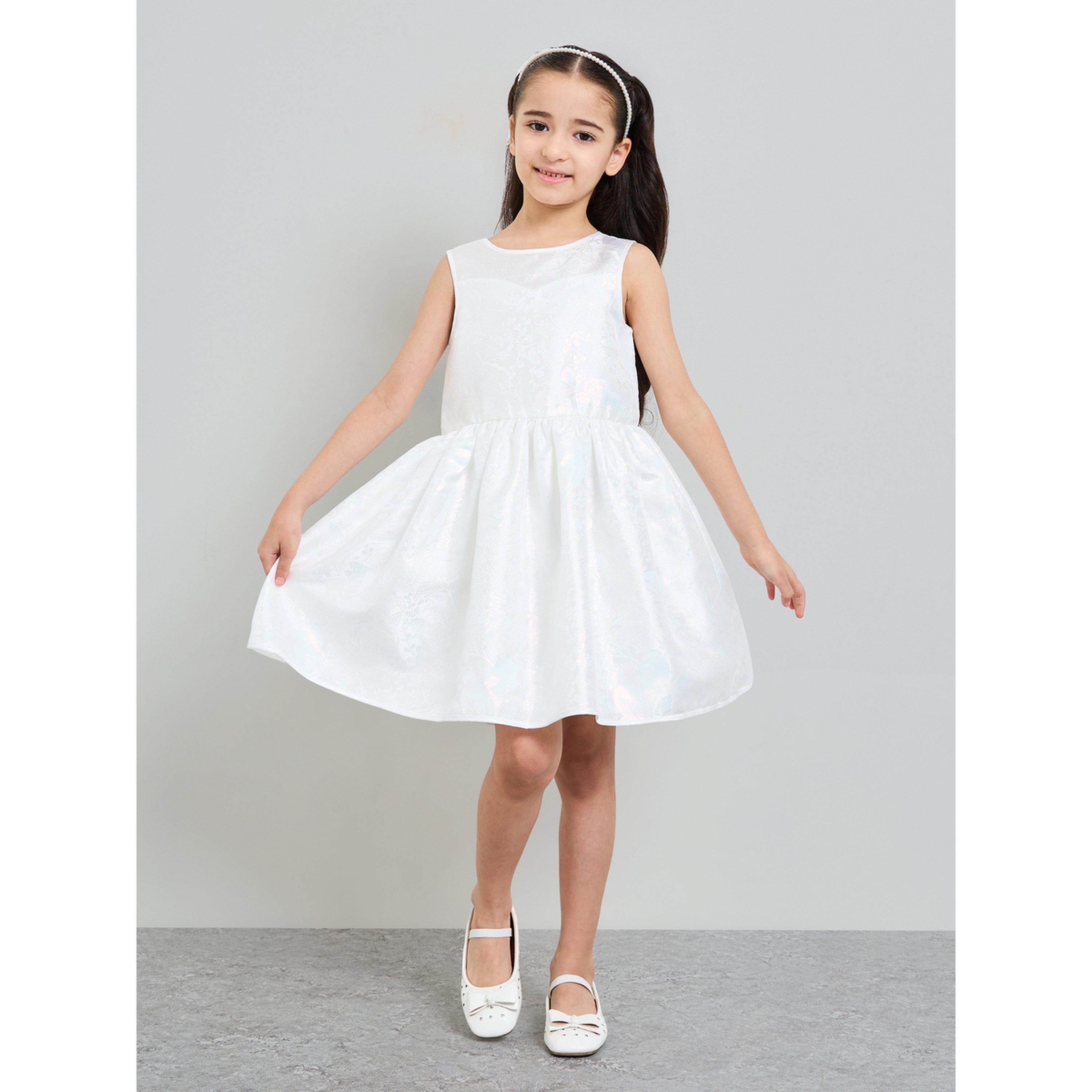 Take Two Girls White Sleeveless A-Line Dress-girls-clothing-dressesandjumpsuits-image-2