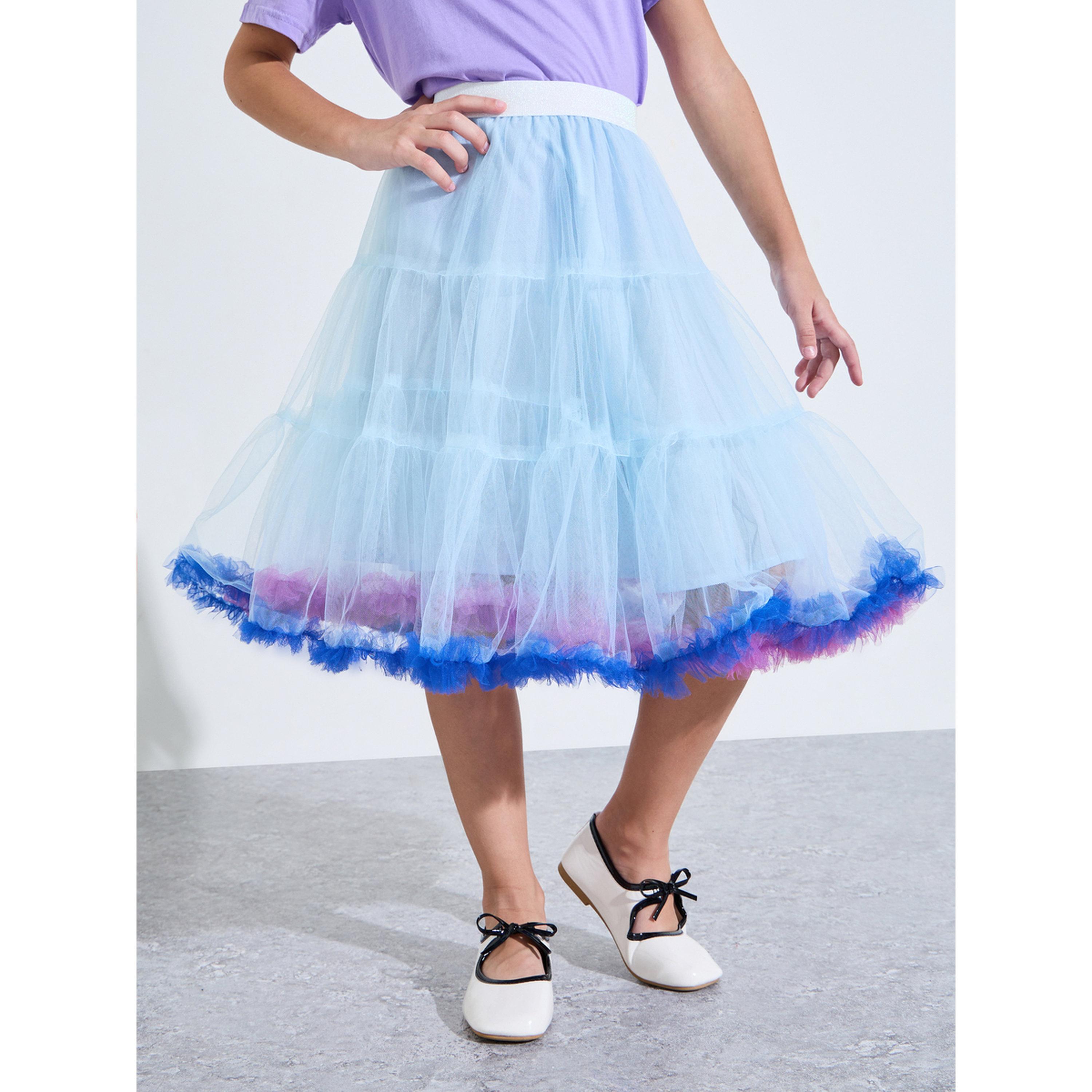 تنورة متعددة الطبقات بتفاصيل أومبري للبنات-girls-clothing-bottoms-skirts-image-1