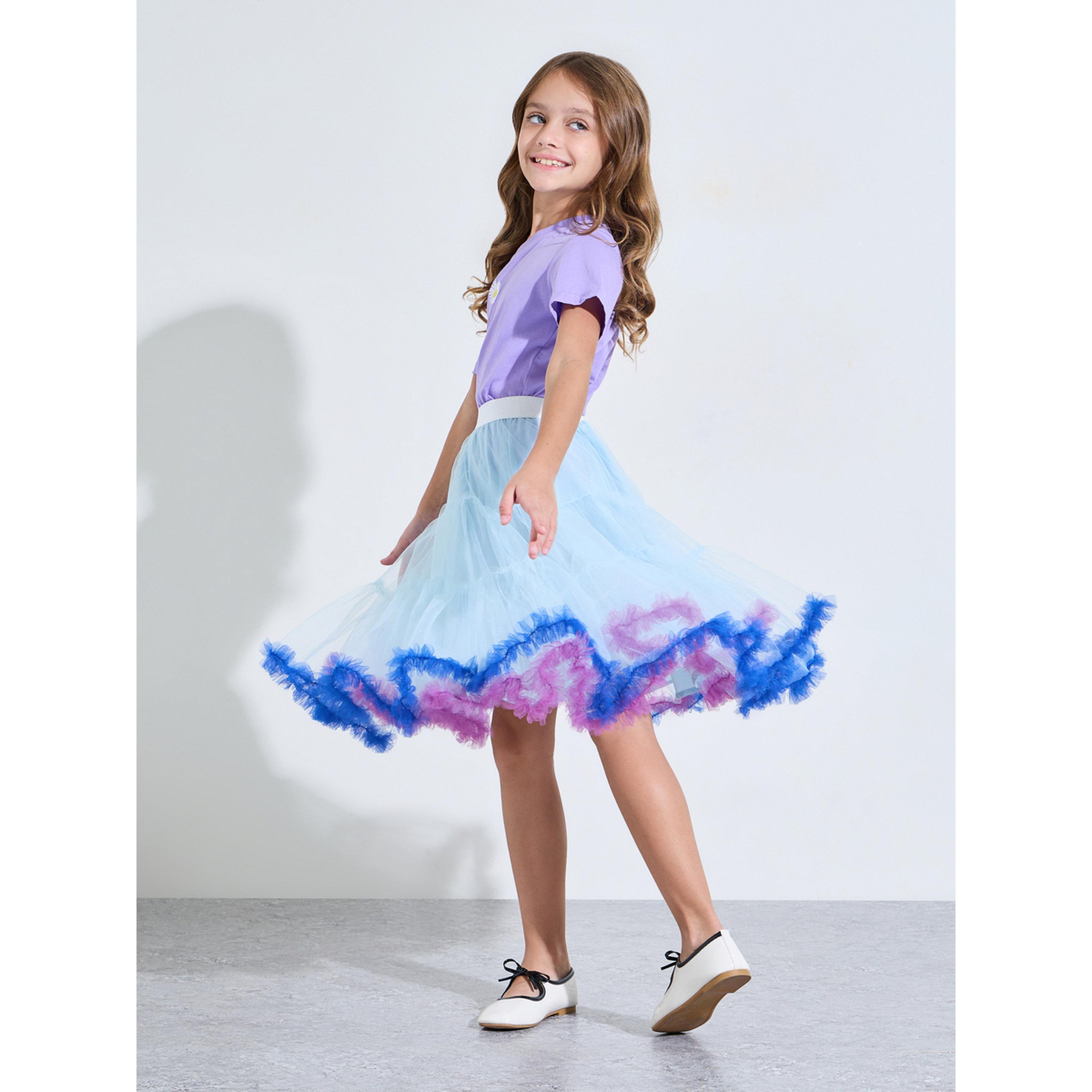 تنورة متعددة الطبقات بتفاصيل أومبري للبنات-girls-clothing-bottoms-skirts-image-2