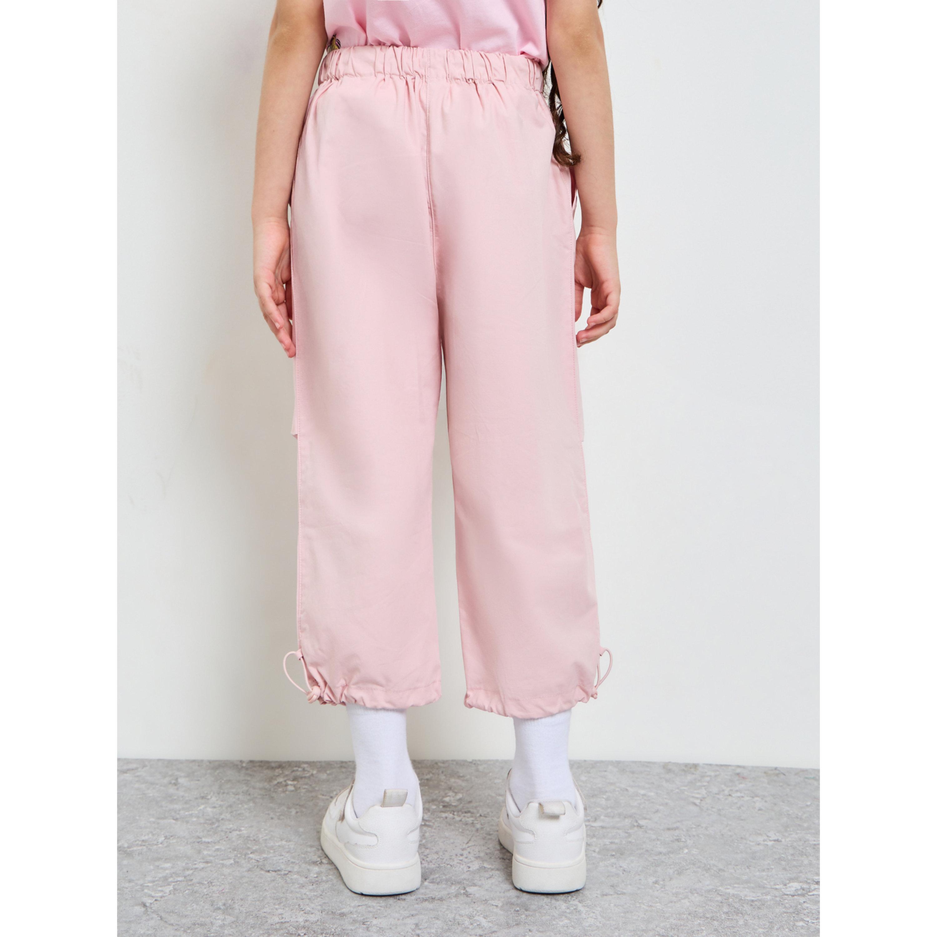 Take Two Girls Light Pink Relaxed Fit Woven Pants-girls-clothing-bottoms-trousers-image-4
