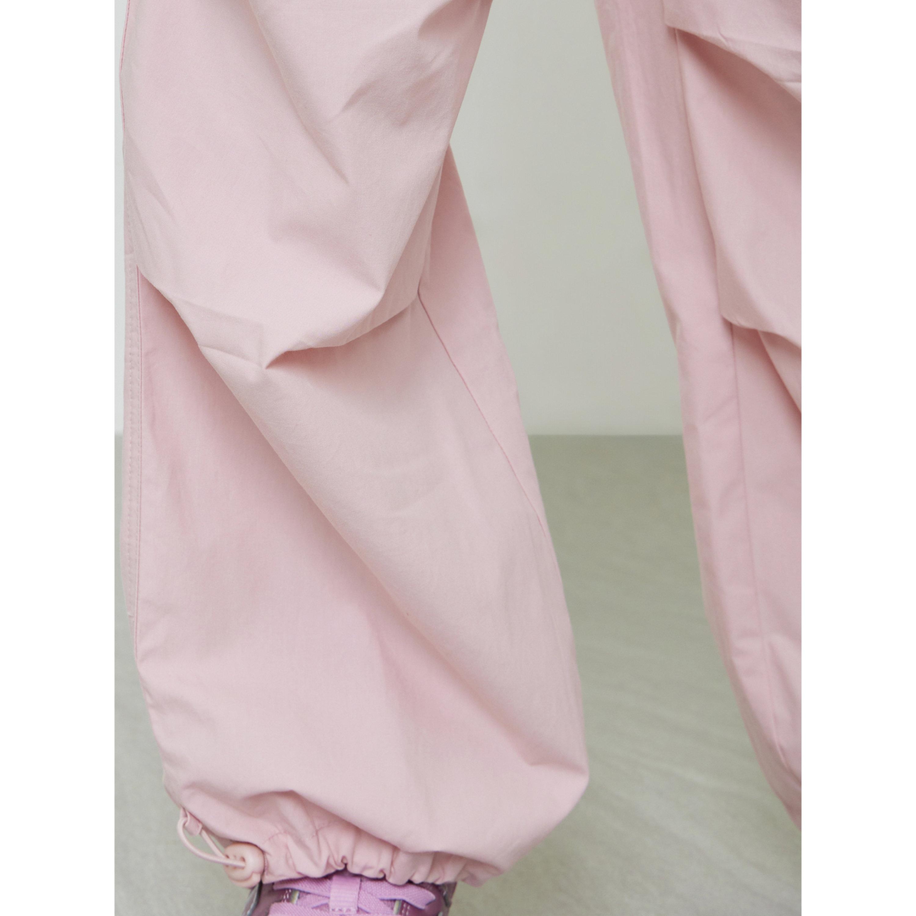 بنطال قطن كاجوال للبنات وردي فاتح-girls-clothing-bottoms-trousers-image-4