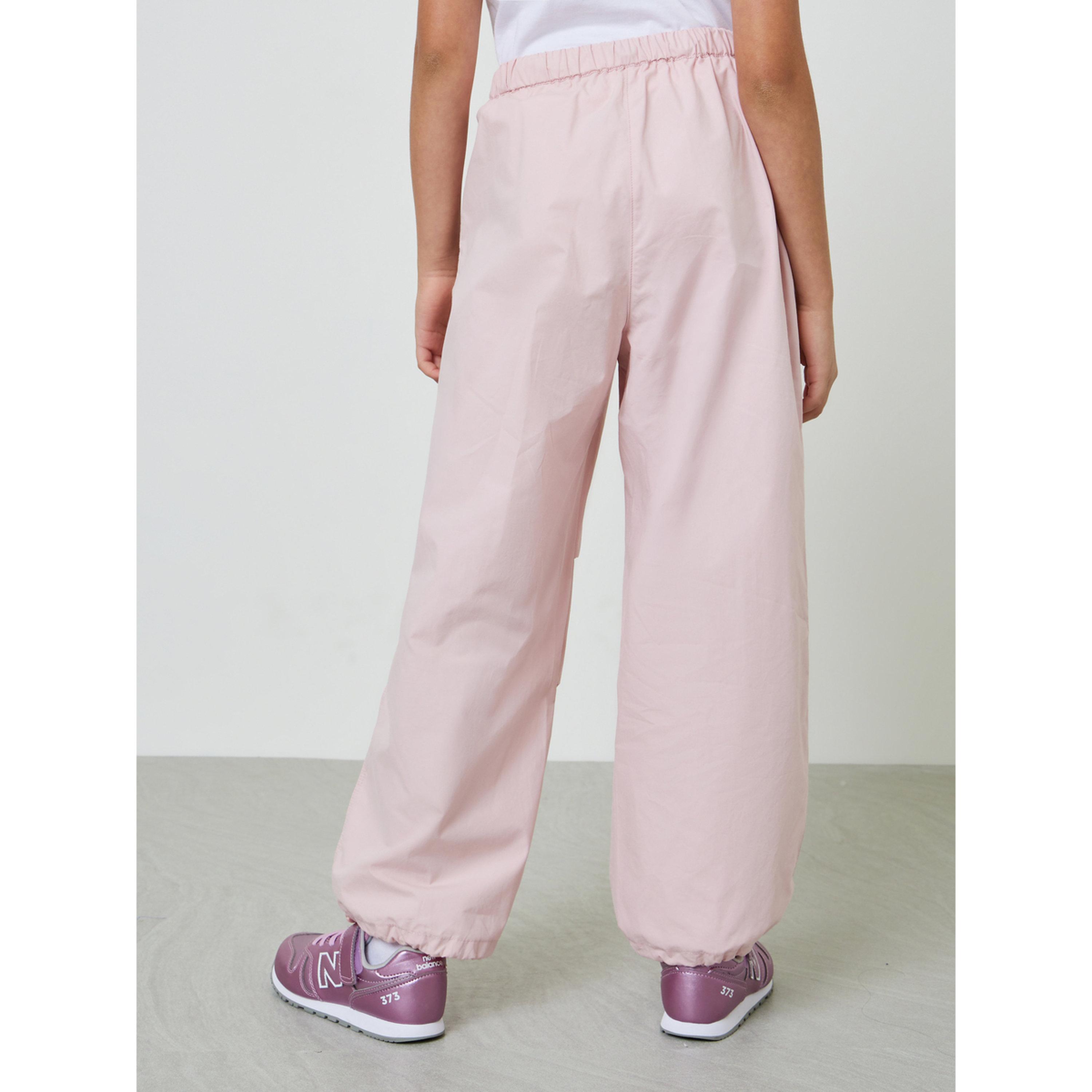 بنطال قطن كاجوال للبنات وردي فاتح-girls-clothing-bottoms-trousers-image-5
