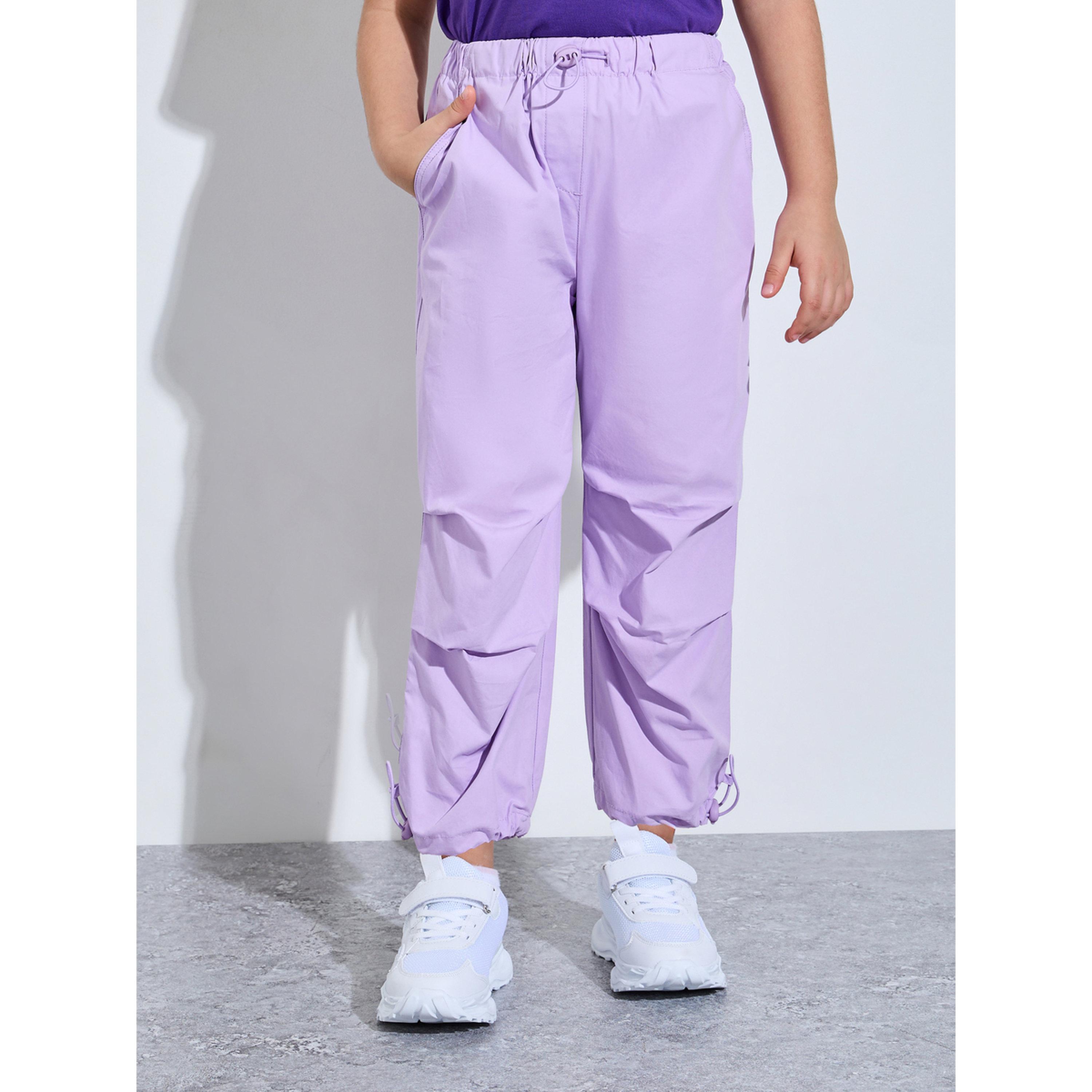 Take Two Girls Lilac Full Length Mid-Rise Woven Pants-girls-clothing-bottoms-trousers-image-1